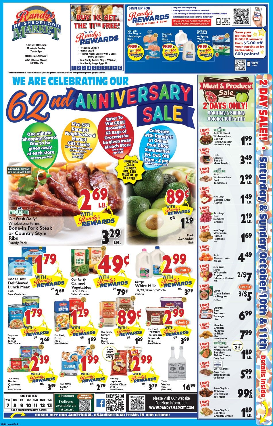 Randy's Neighborhood Market (Osage, IA) Weekly Ad October 7 - 13, 2026
