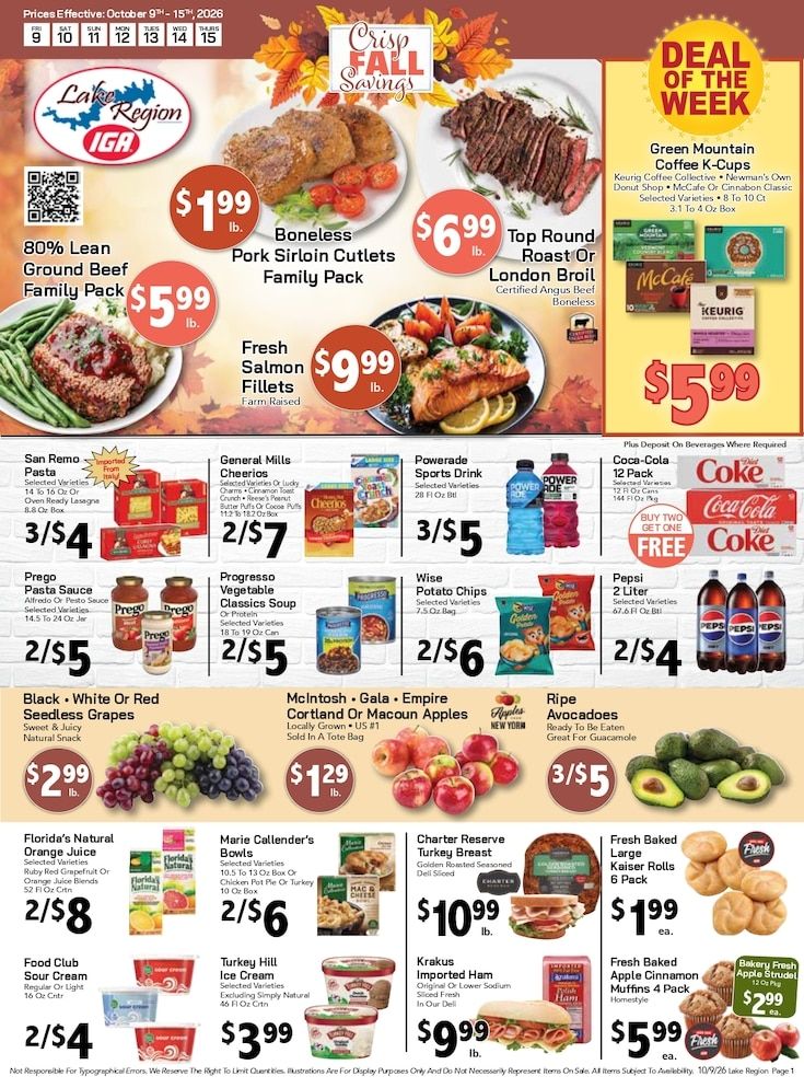 Lake Region IGA Weekly Ad October 9 - 15, 2026