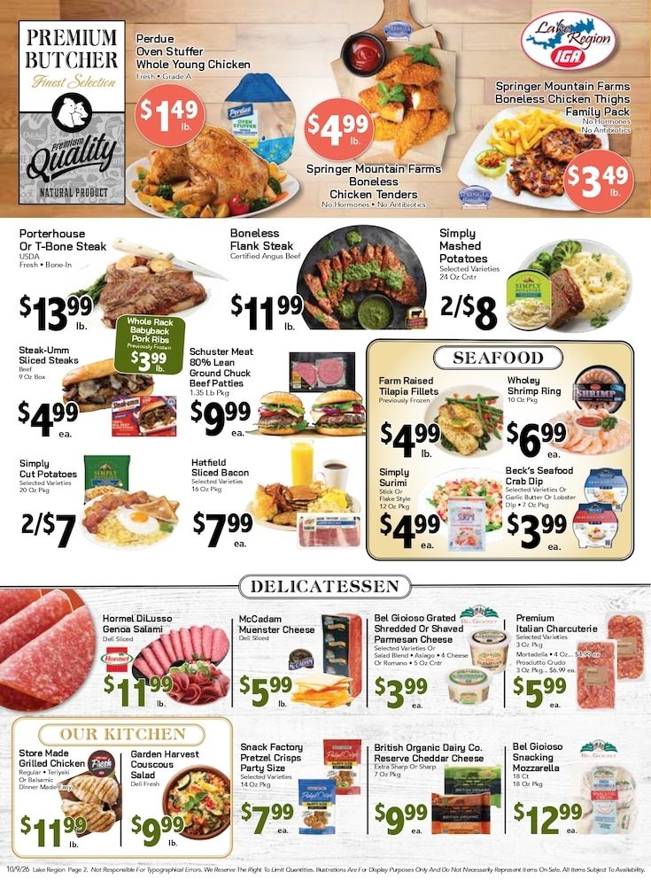 Lake Region IGA Weekly Ad October 9 - 15, 2026