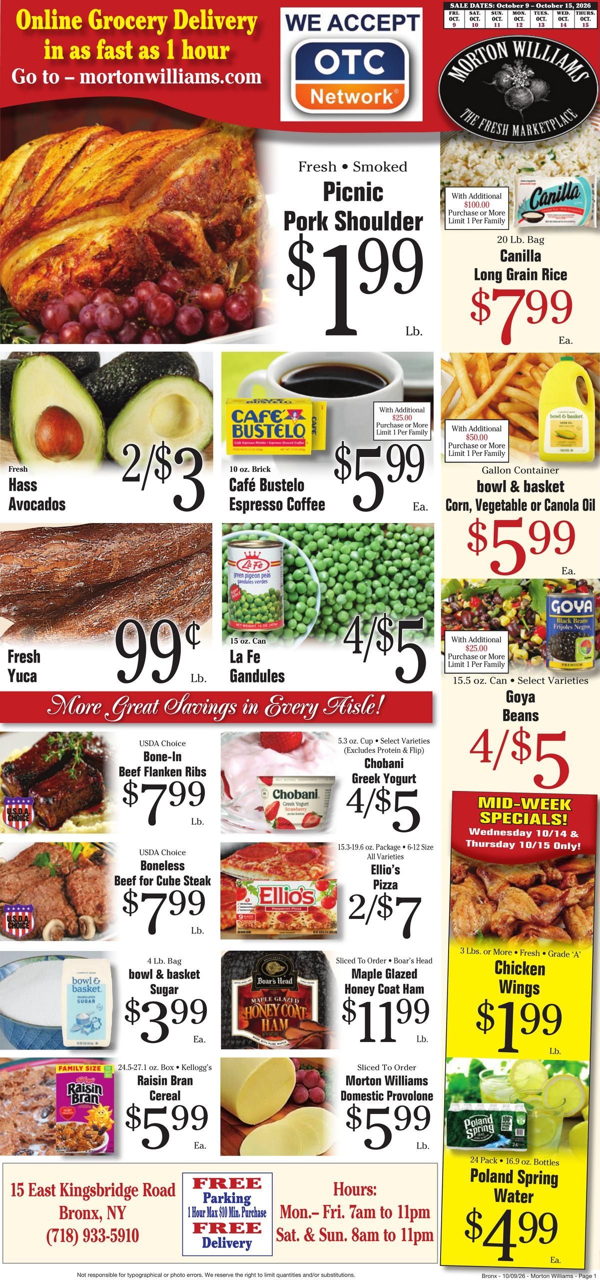Morton Williams Supermarket (Glenwood Landing-Pound Ridge Area, NY) Weekly Ad October 9 - 15, 2026