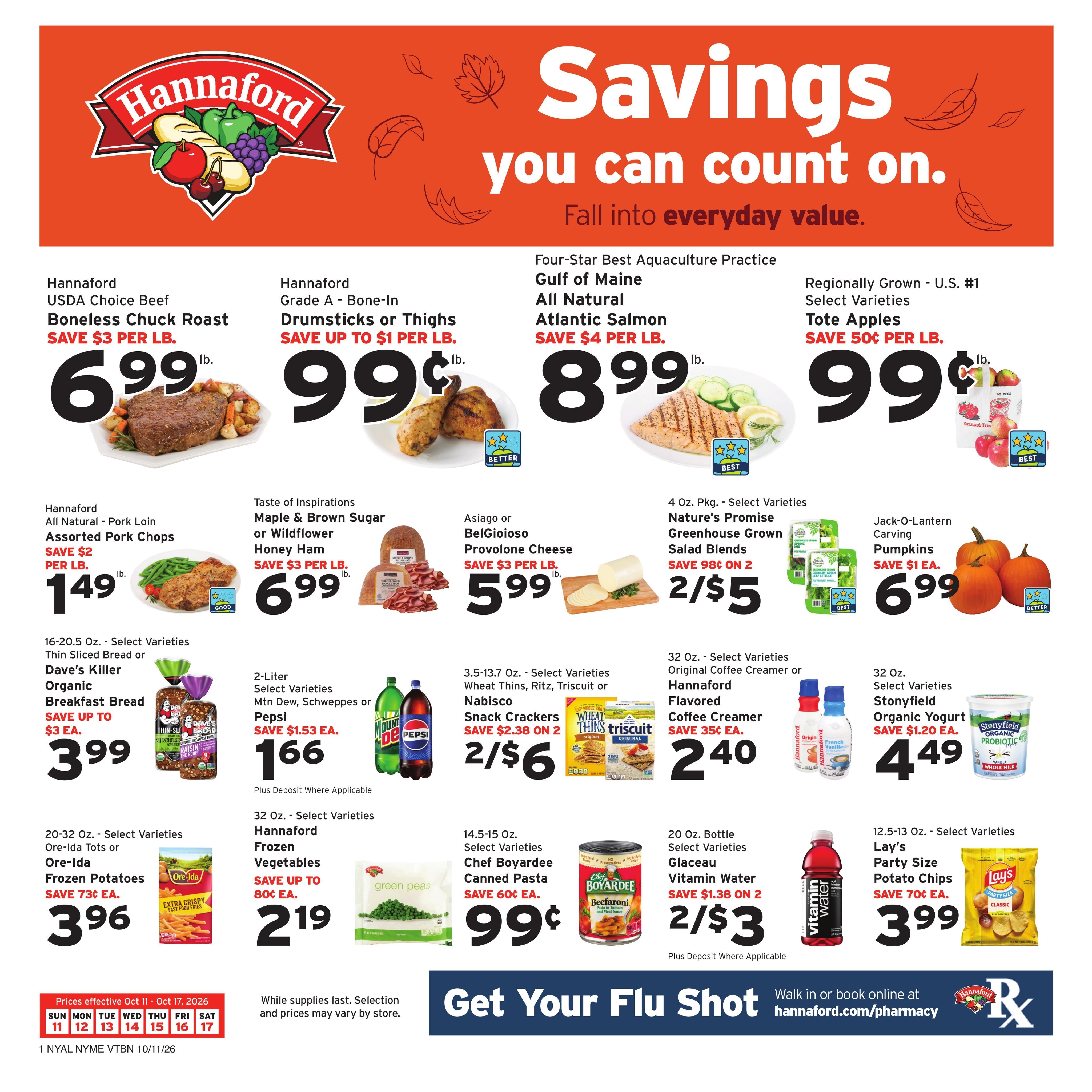 Hannaford (Averill Park-Guilderland Center Area, NY) Week 42 Flyer for Flipp Weekly Ad October 11 - 17, 2026