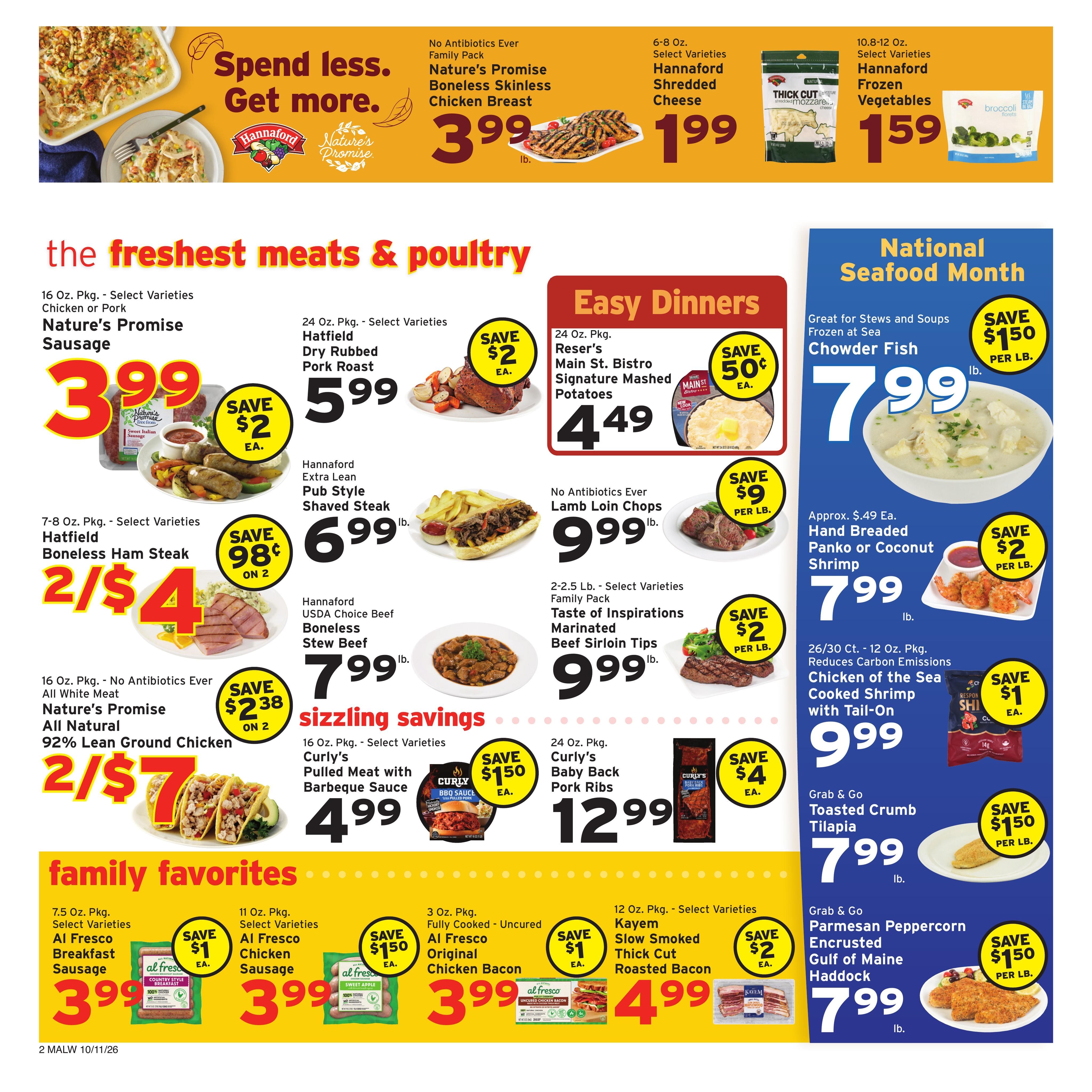 Hannaford (West Boylston Area, MA) Week 42 Flyer for Flipp Weekly Ad October 11 - 17, 2026