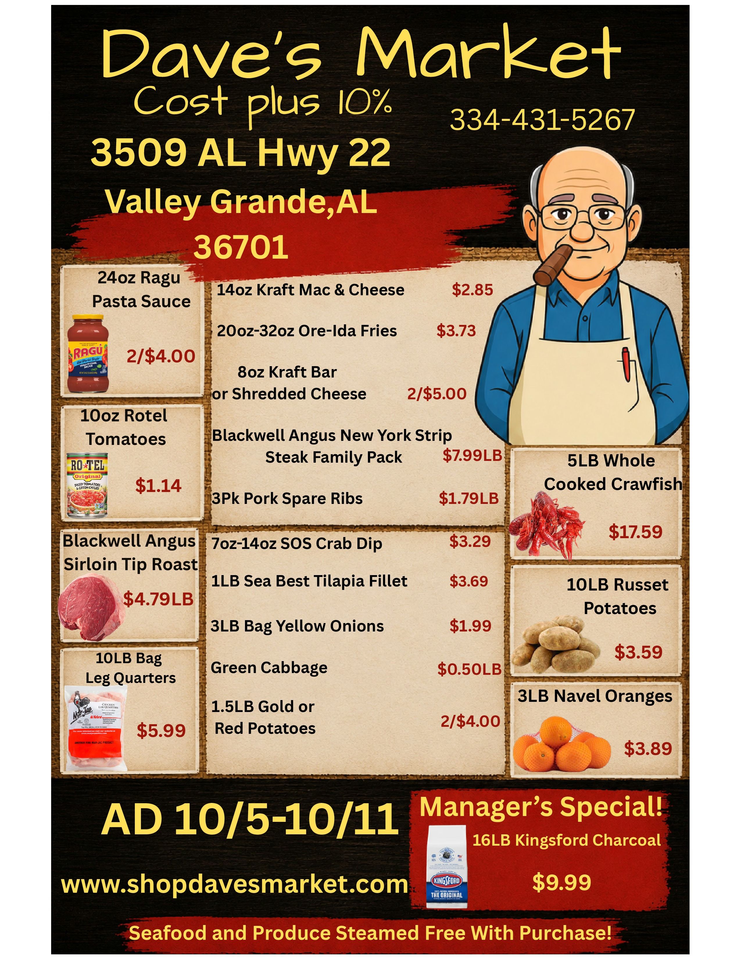 Dave's Market Valley Grande (3509 AL-22, Valley Grande, AL) Weekly Ad October 5 - 11, 2026