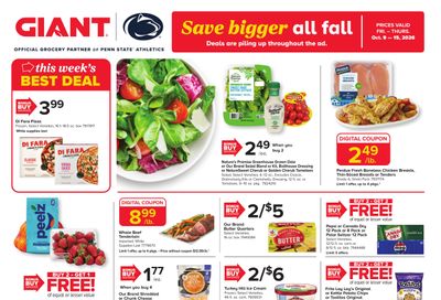Giant Food Stores (Edison Area, NJ) Weekly Ad October 9 - 15, 2026