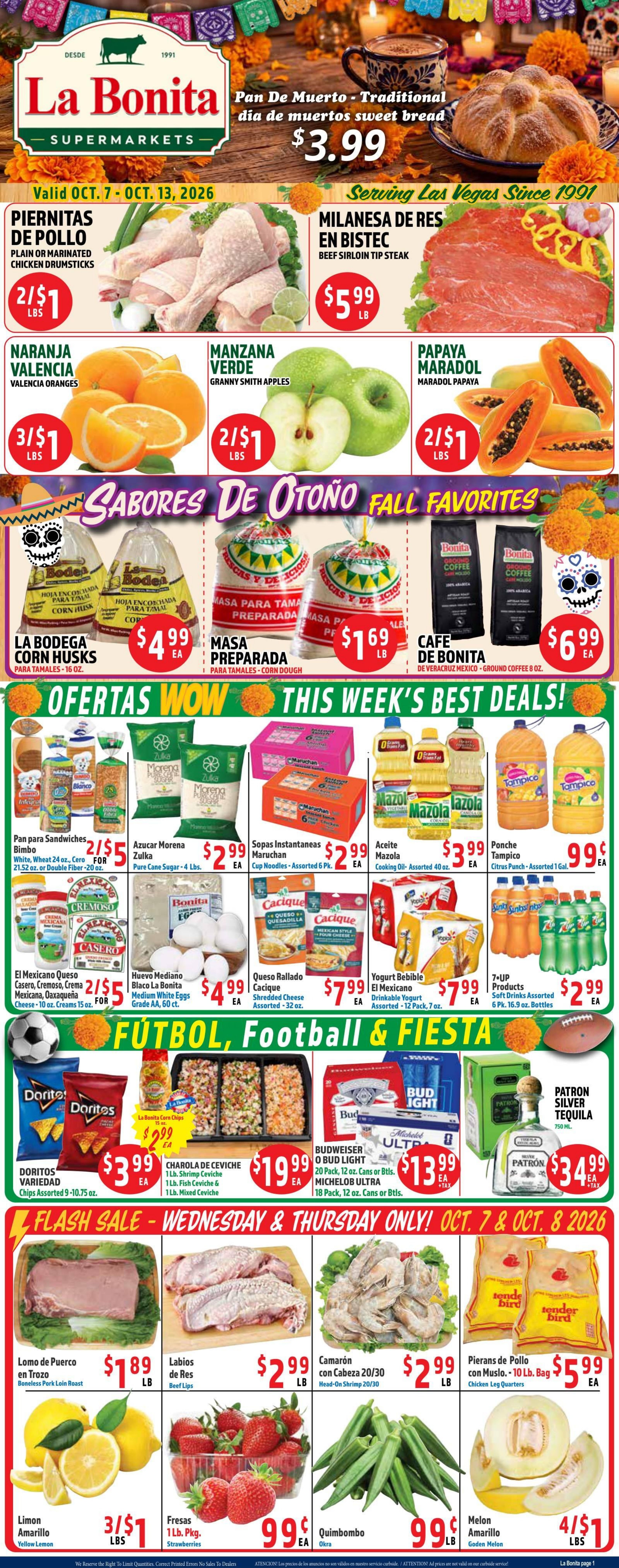 La Bonita Supermarkets Weekly Ad October 7 - 13, 2026