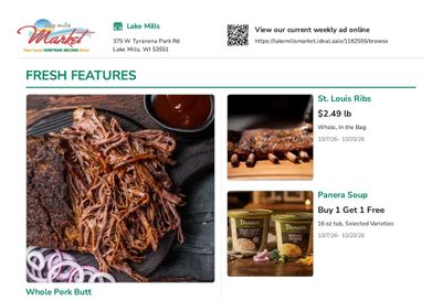 Lake Mills Market (Lake Mills, WI) Weekly Ad October 7 - 20, 2026