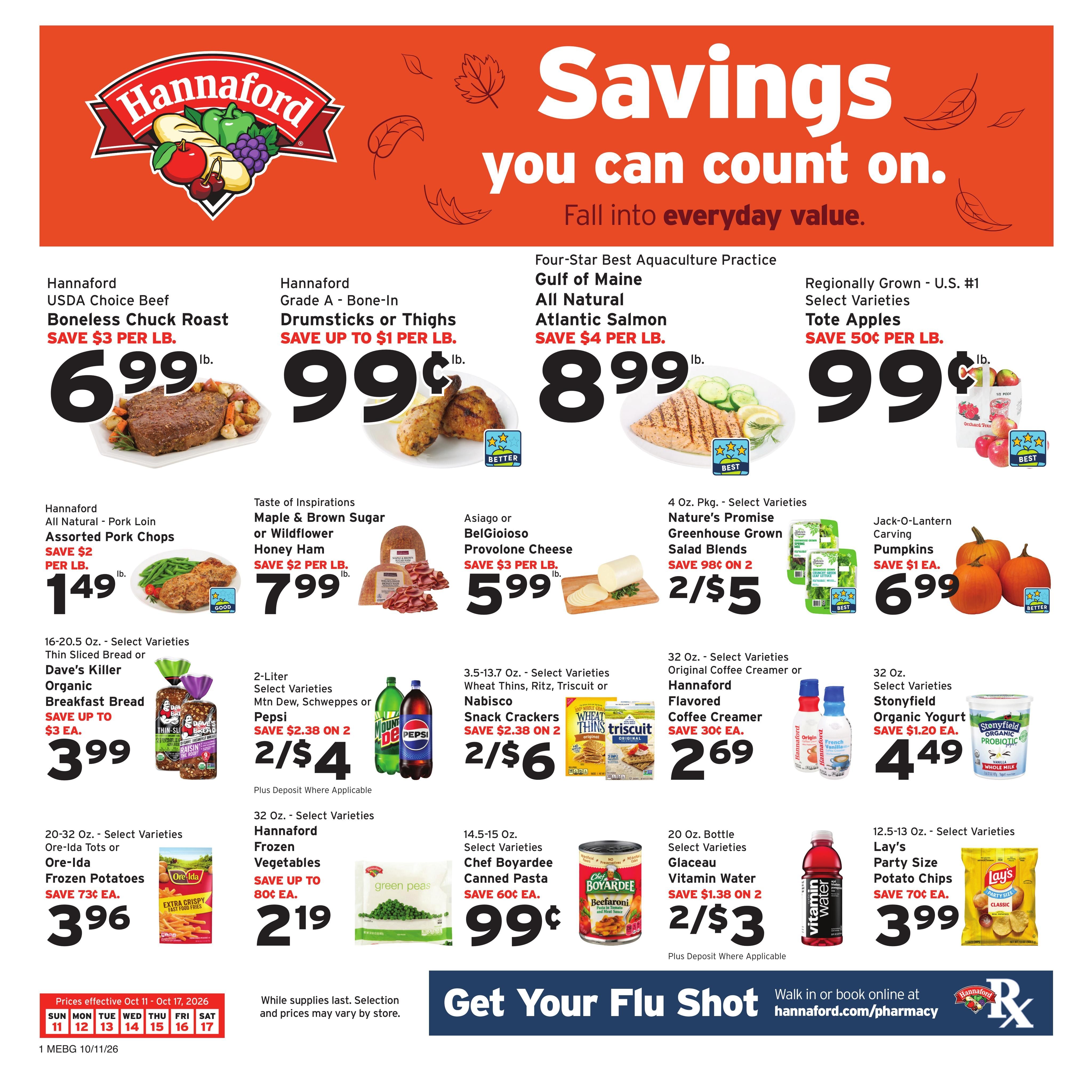 Hannaford (Bangor Area, ME) Week 42 Flyer for Flipp Weekly Ad October 11 - 17, 2026