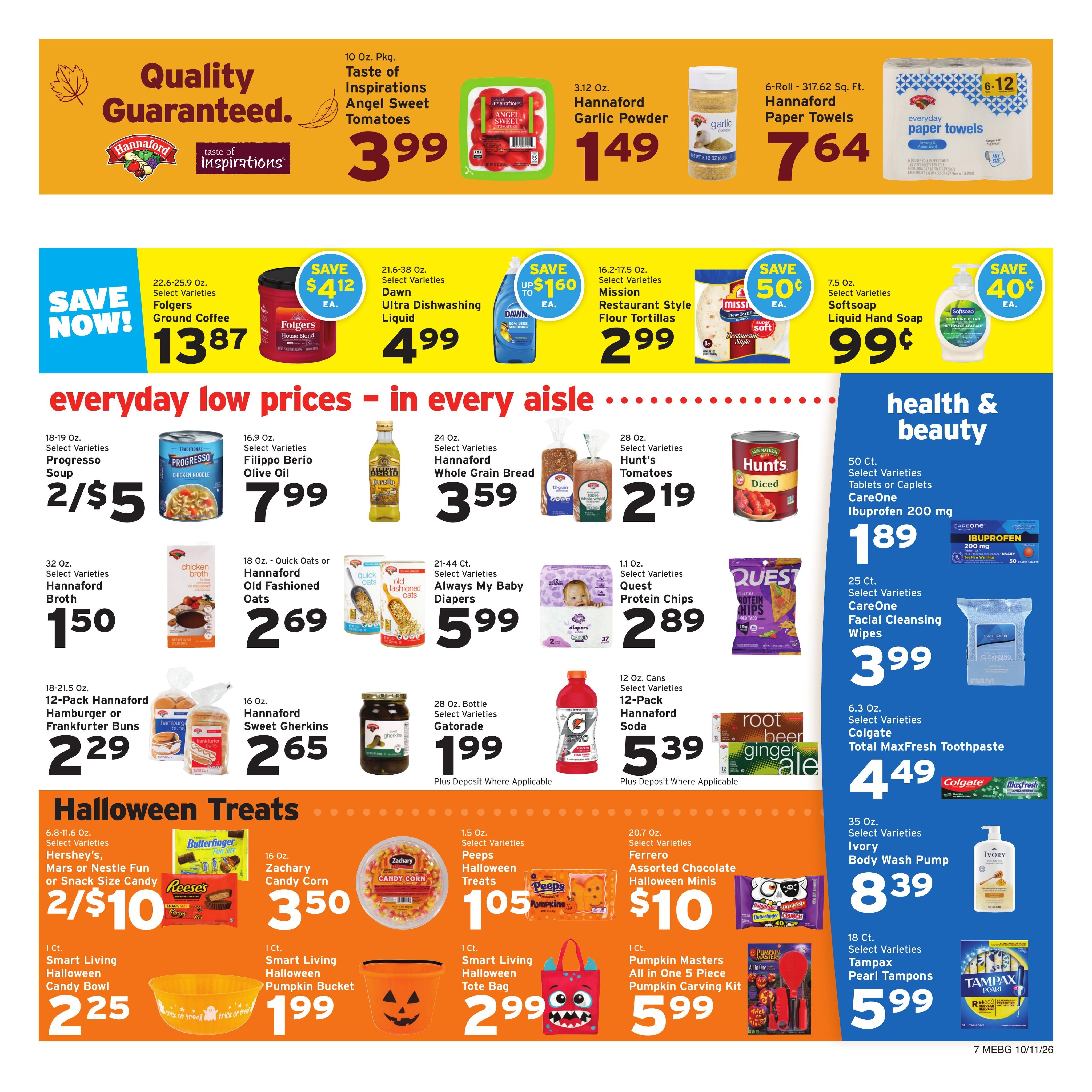 Hannaford (Bangor Area, ME) Week 42 Flyer for Flipp Weekly Ad October 11 - 17, 2026
