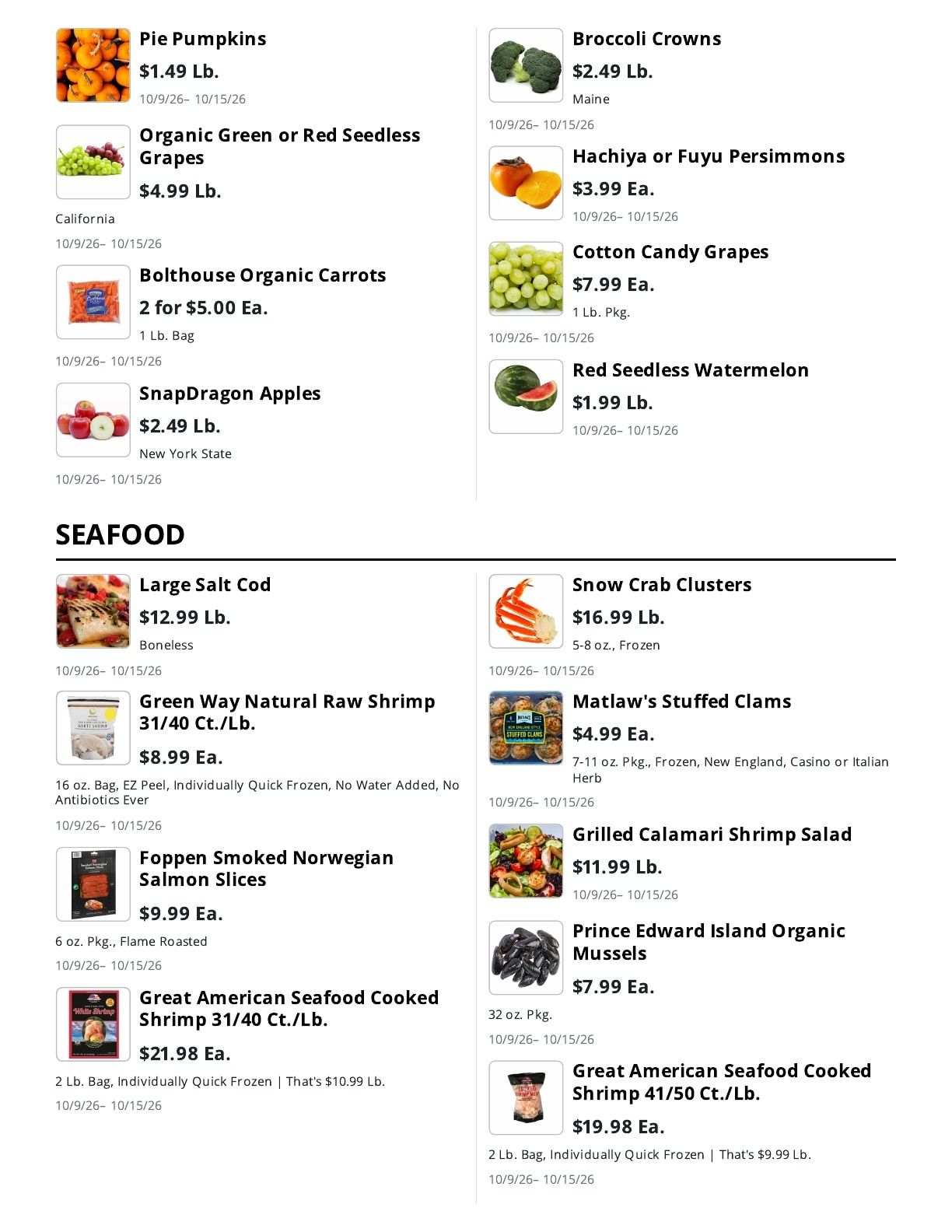La Bella Marketplace Weekly Ad October 9 - 15, 2026