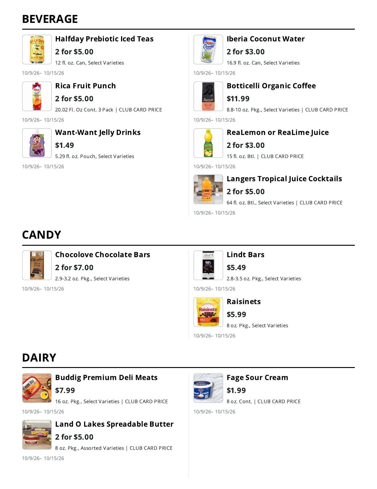 La Bella Marketplace Weekly Ad October 9 - 15, 2026