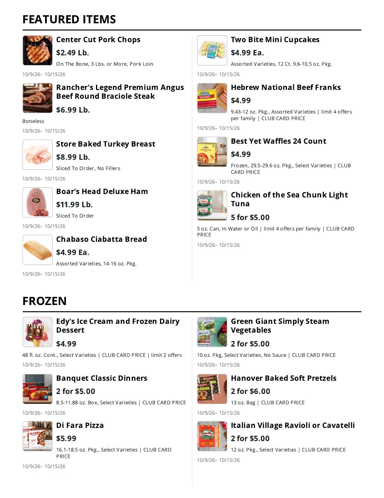 La Bella Marketplace Weekly Ad October 9 - 15, 2026