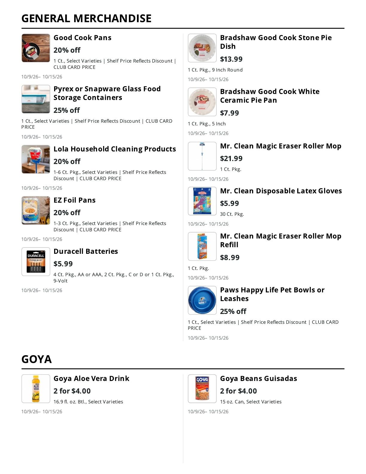 La Bella Marketplace Weekly Ad October 9 - 15, 2026