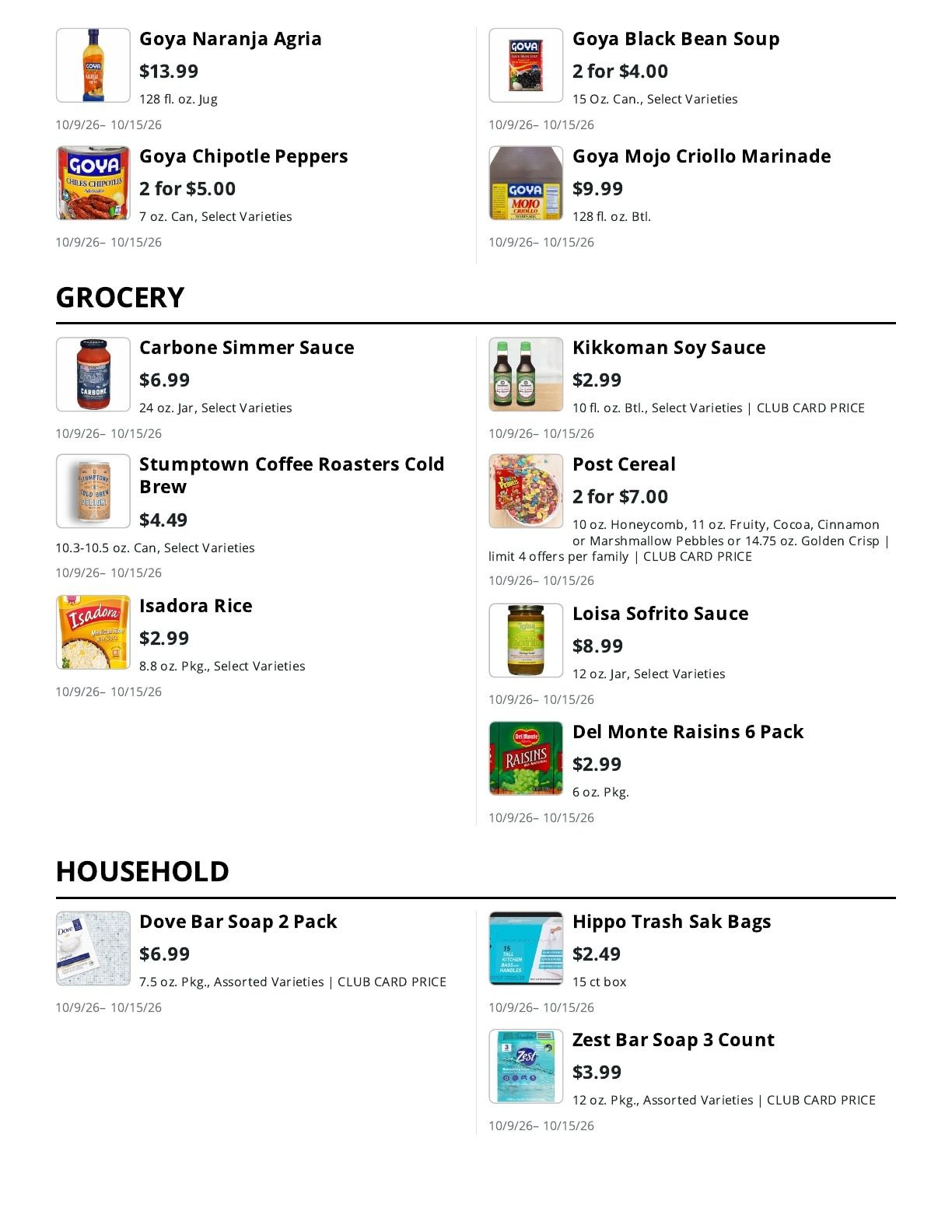 La Bella Marketplace Weekly Ad October 9 - 15, 2026