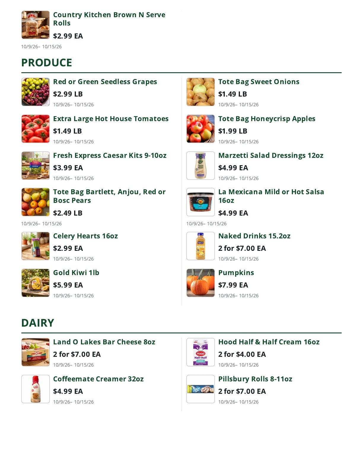 Bob's Butcher & Basket Weekly Ad October 9 - 15, 2026