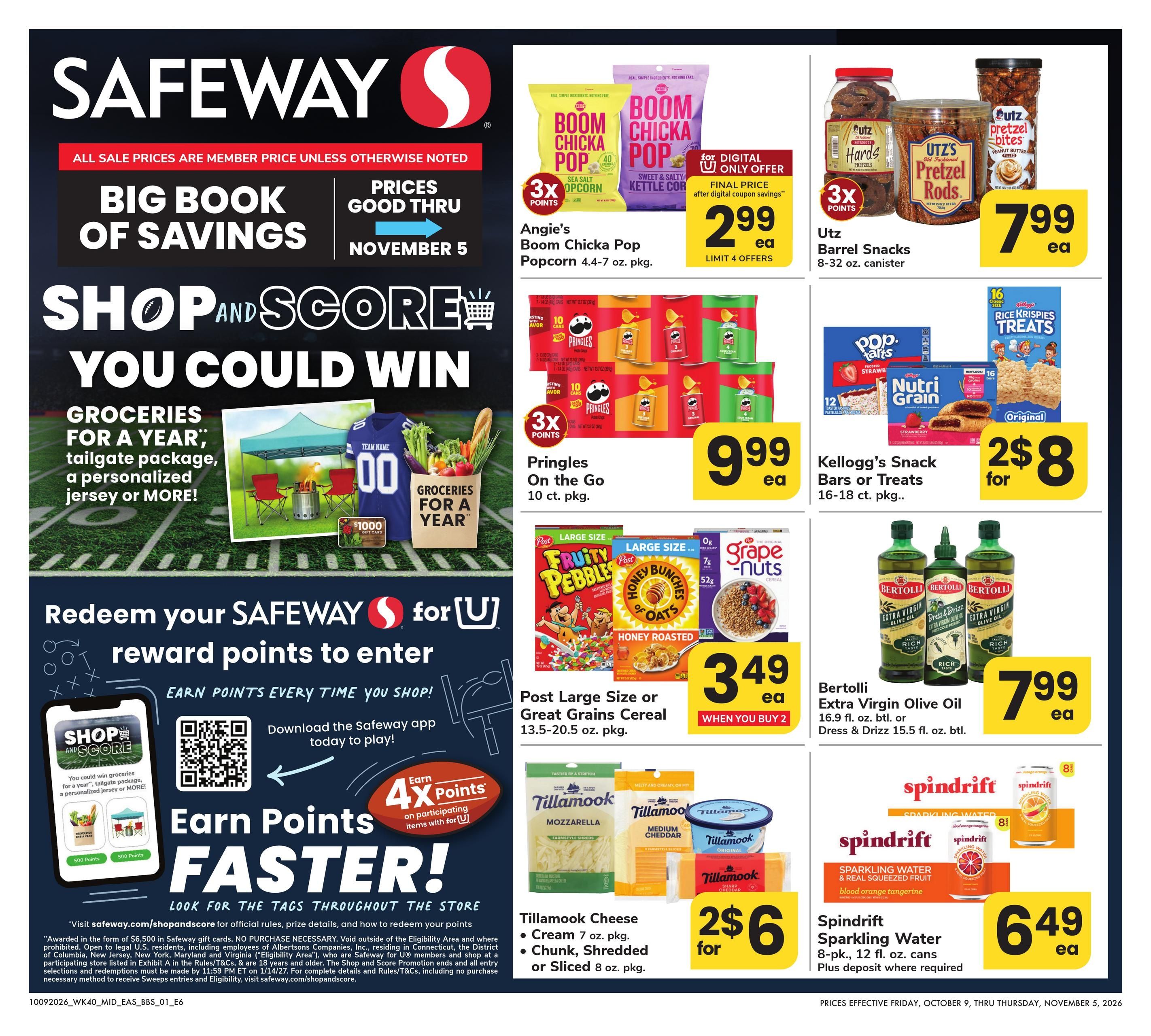 Safeway (Parcel Return Service Area, DC) Big Book of Savings Weekly Ad October 9 - November 5, 2026