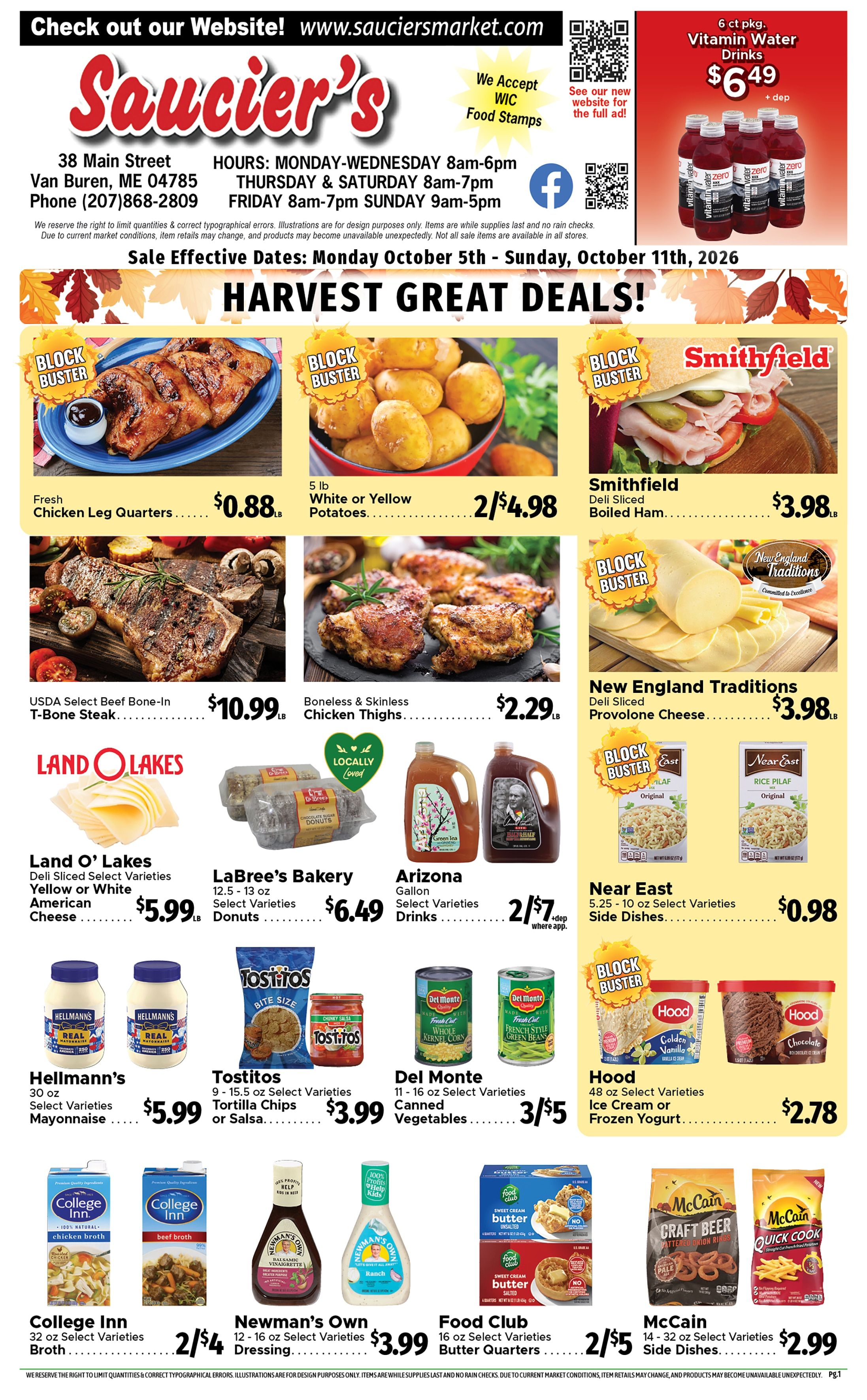 Saucier's Market (Van Buren, ME) Weekly Ad October 5 - 11, 2026
