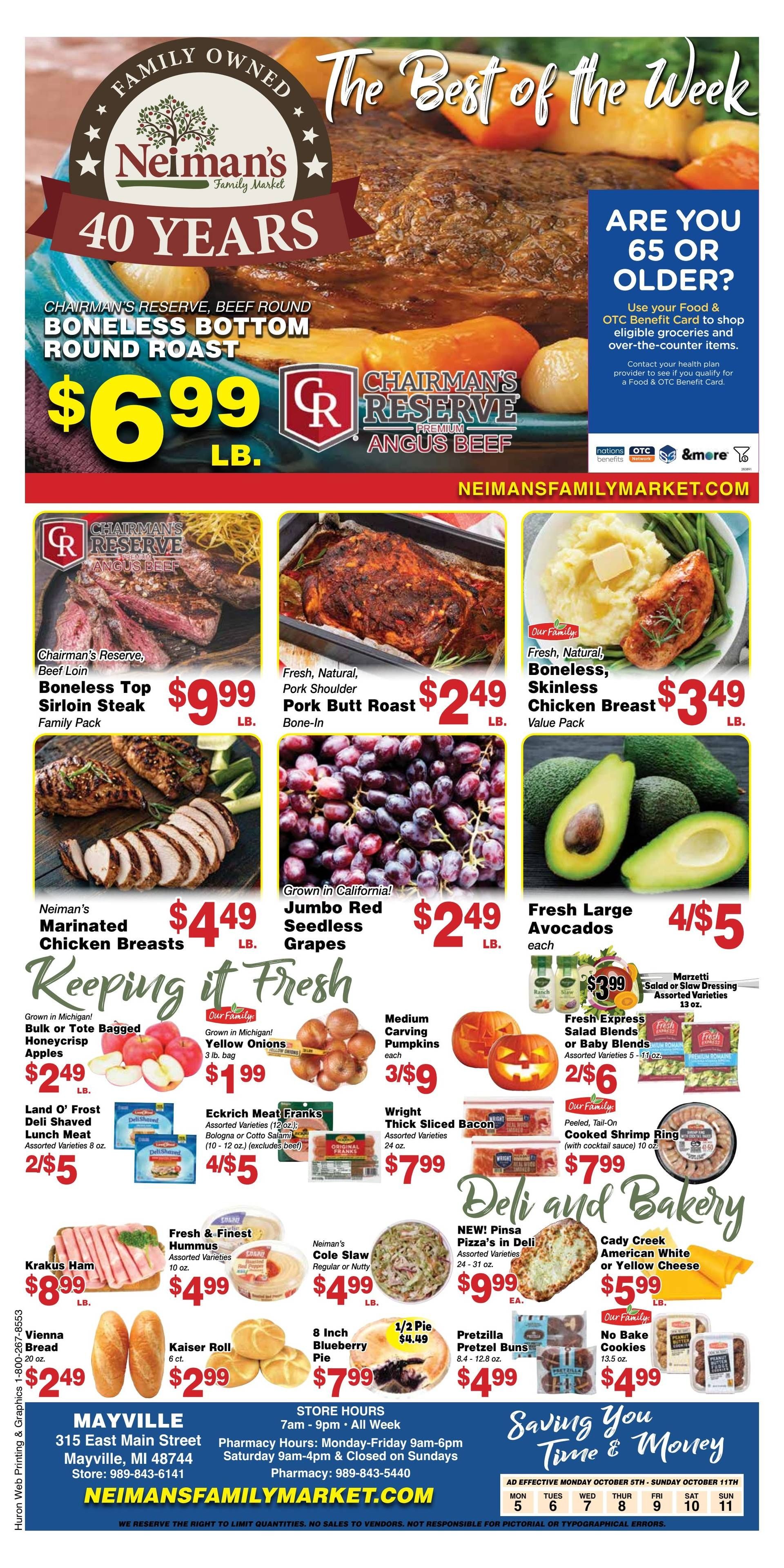 Neiman's Family Market (Mayville, MI) Weekly Ad October 5 - 11, 2026