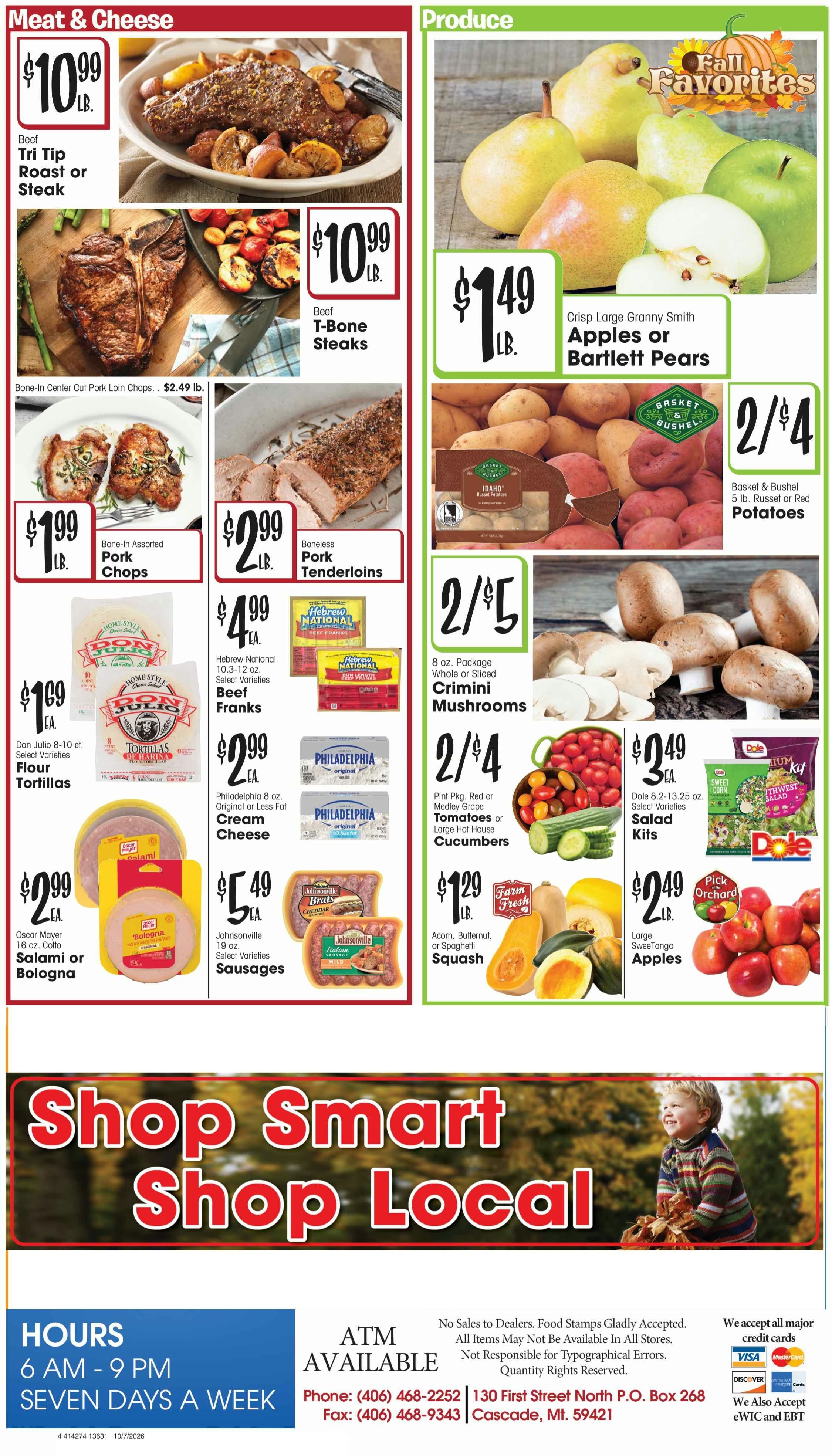 468 Market (130 1st St N, Cascade, MT) Weekly Ad October 7 - 13, 2026
