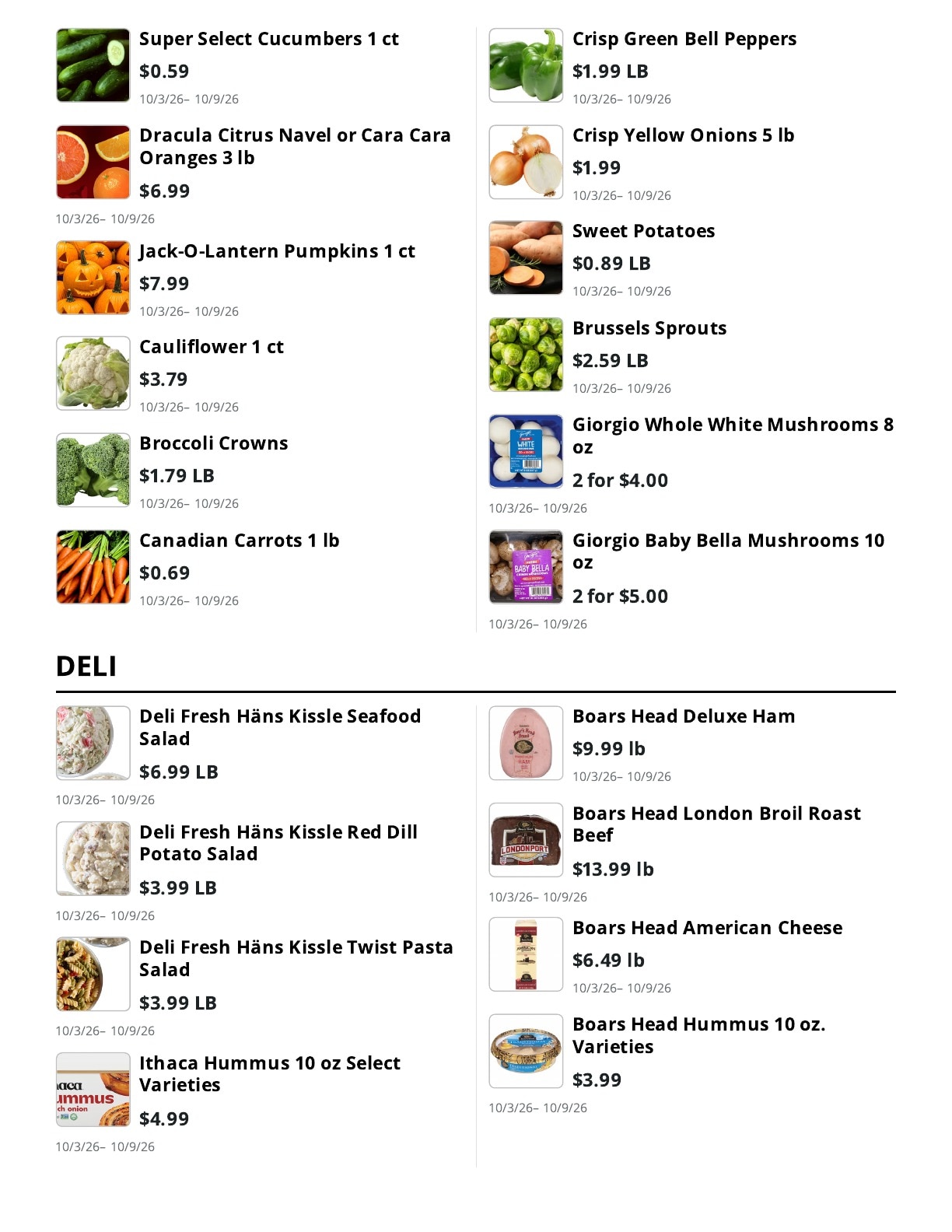 E.M. Heath Supermarket Weekly Ad October 3 - 9, 2026