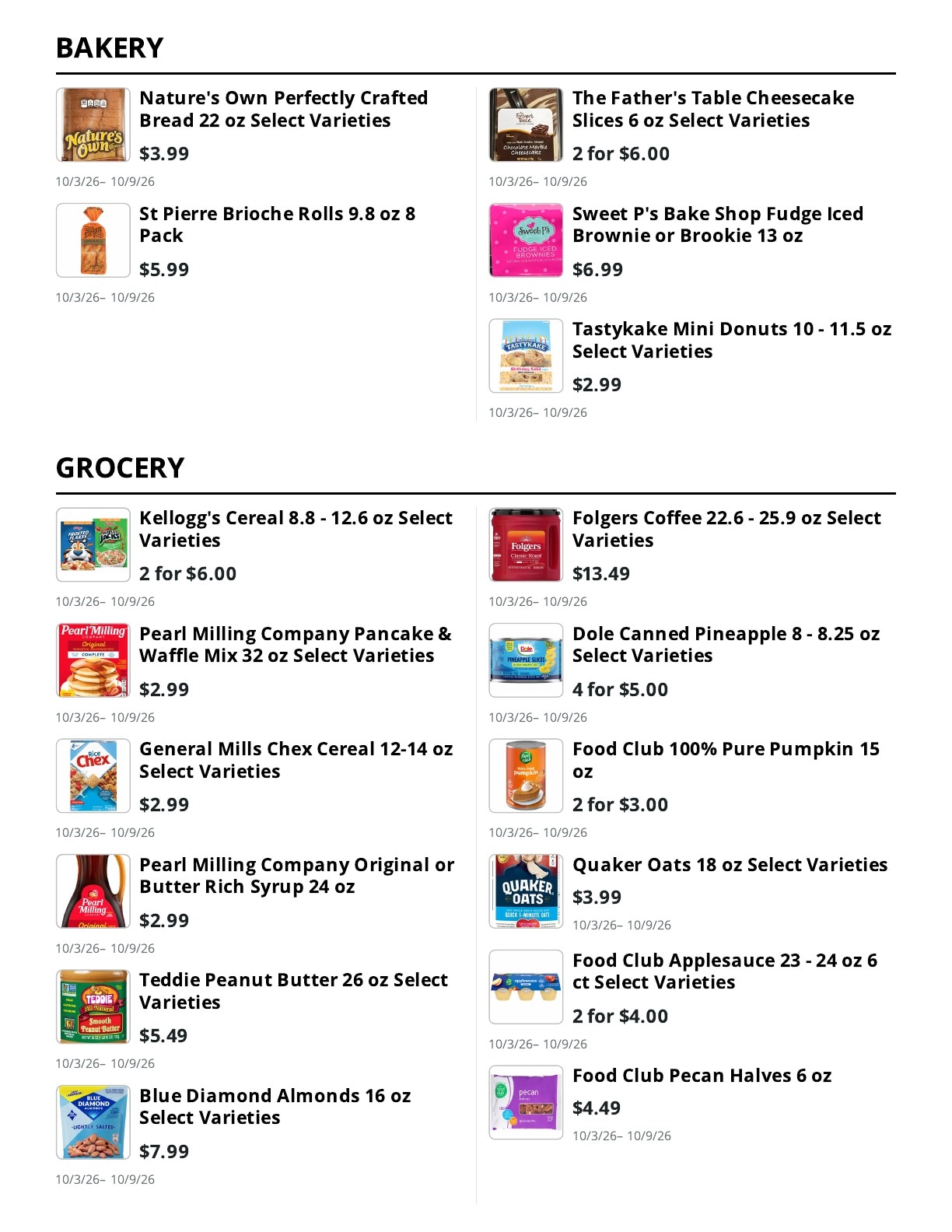 E.M. Heath Supermarket Weekly Ad October 3 - 9, 2026