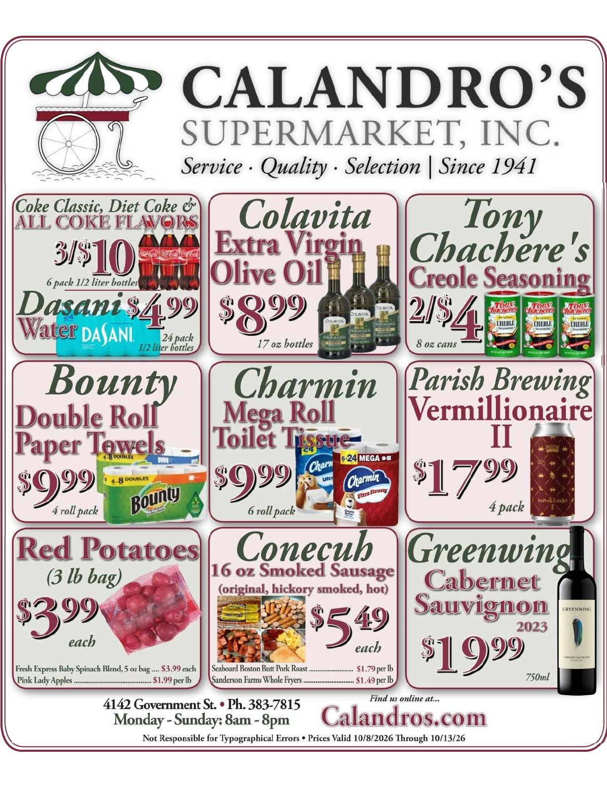 Calandro's Supermarket Weekly Ad October 8 - 13, 2026