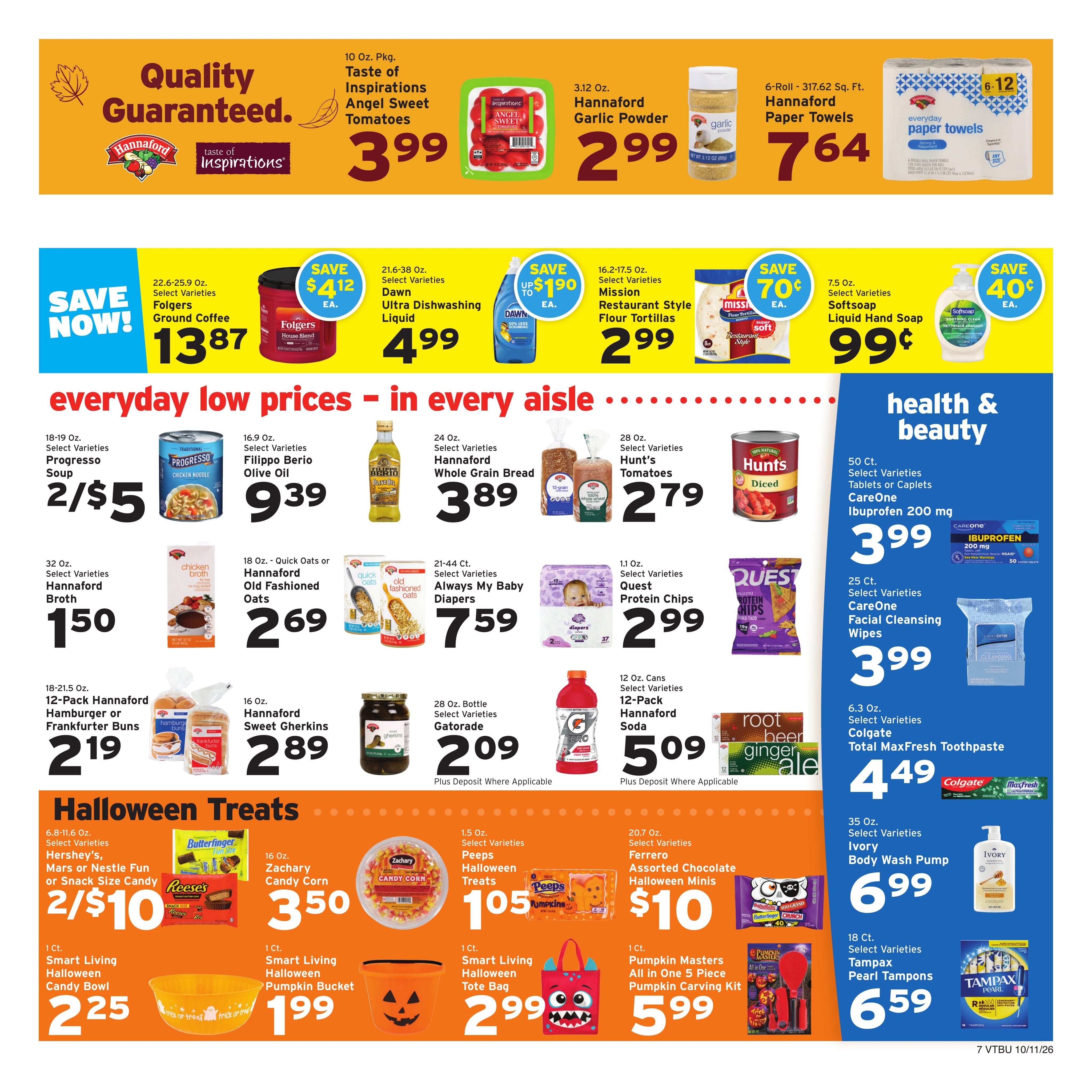 Hannaford (Barre Area, VT) Week 42 Flyer for Flipp Weekly Ad October 11 - 17, 2026