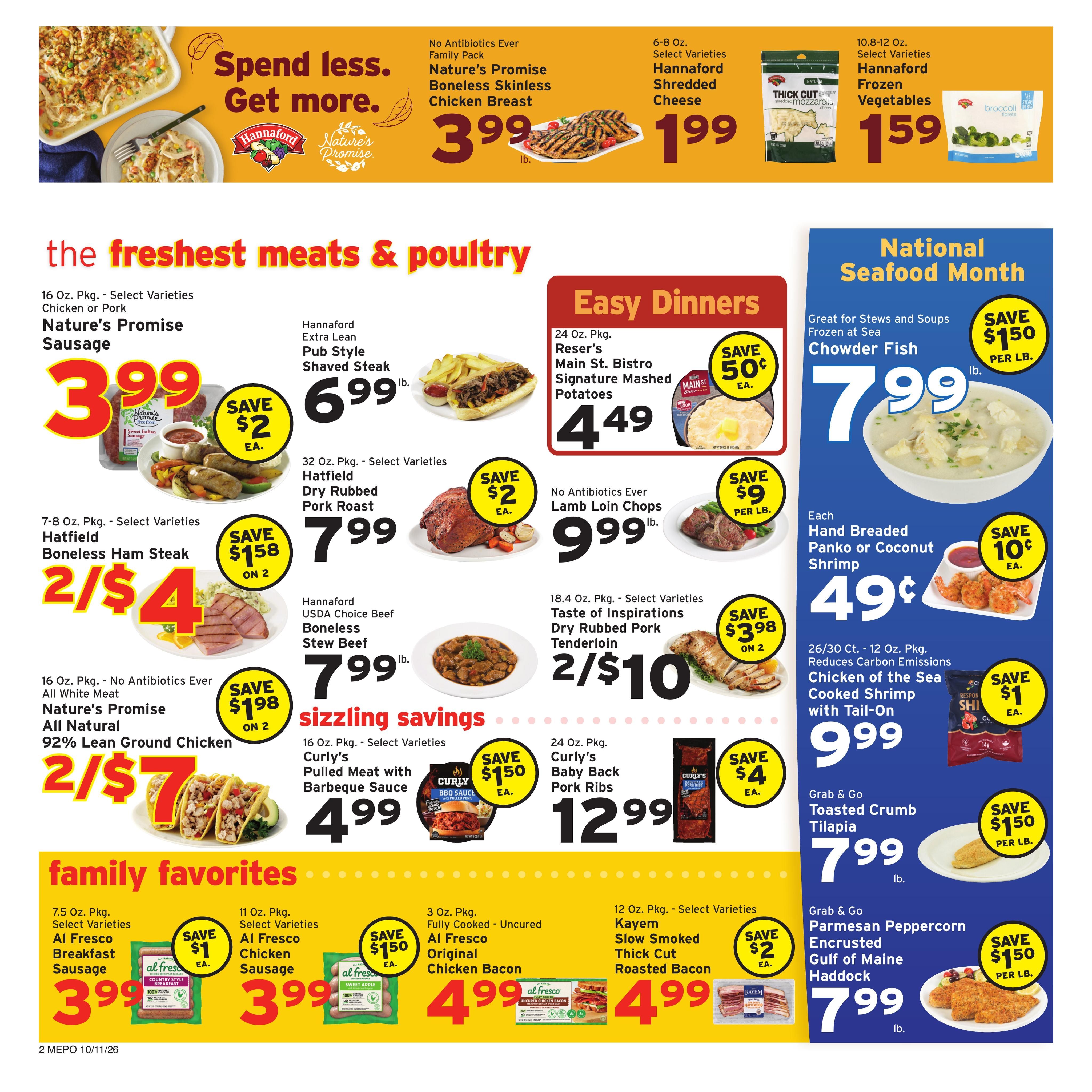 Hannaford (Moody-Ogunquit Area, ME) Week 42 Flyer for Flipp Weekly Ad October 11 - 17, 2026