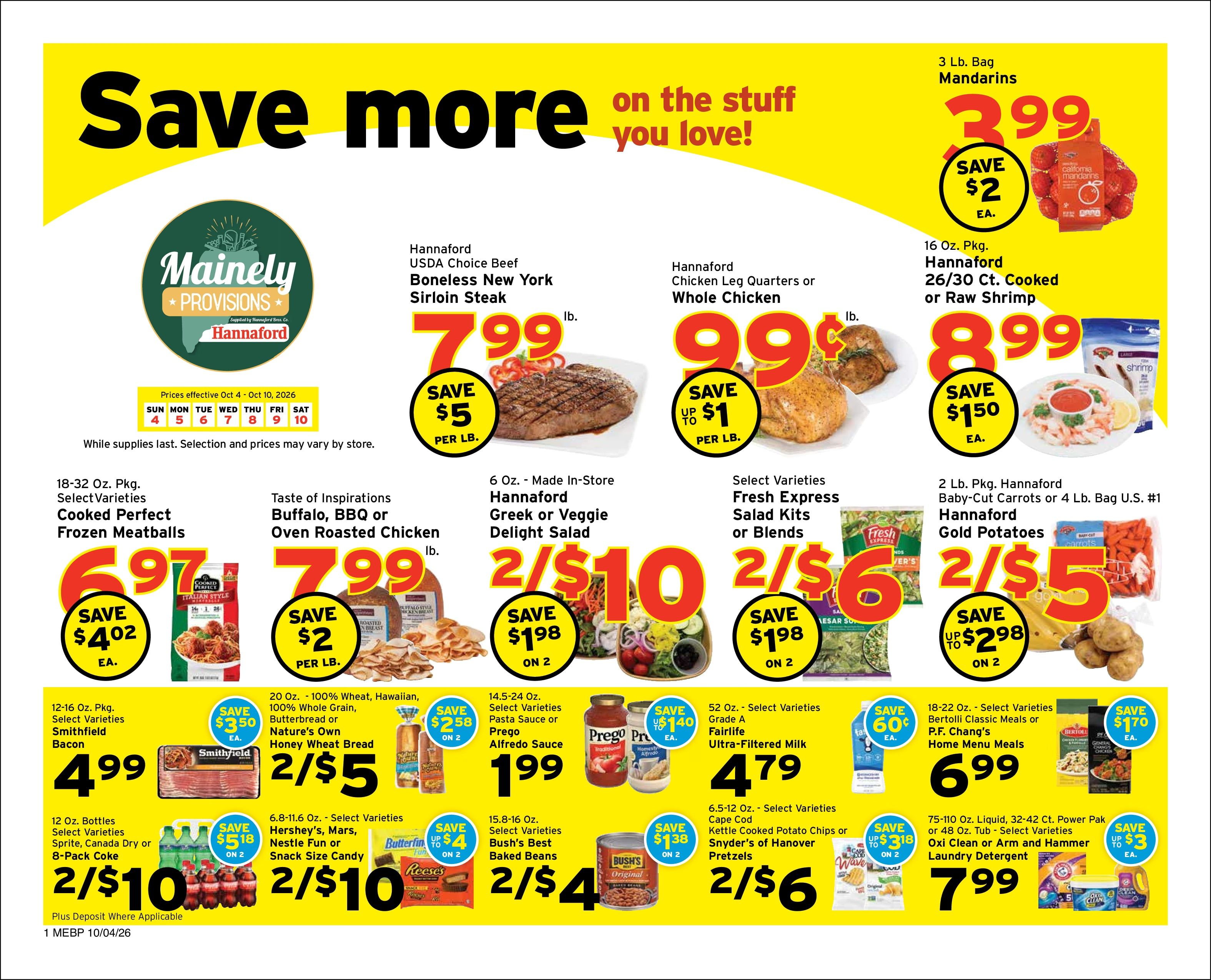 Mainely Provisions (72 Main St., Bethel, ME) Weekly Ad October 4 - 10, 2026