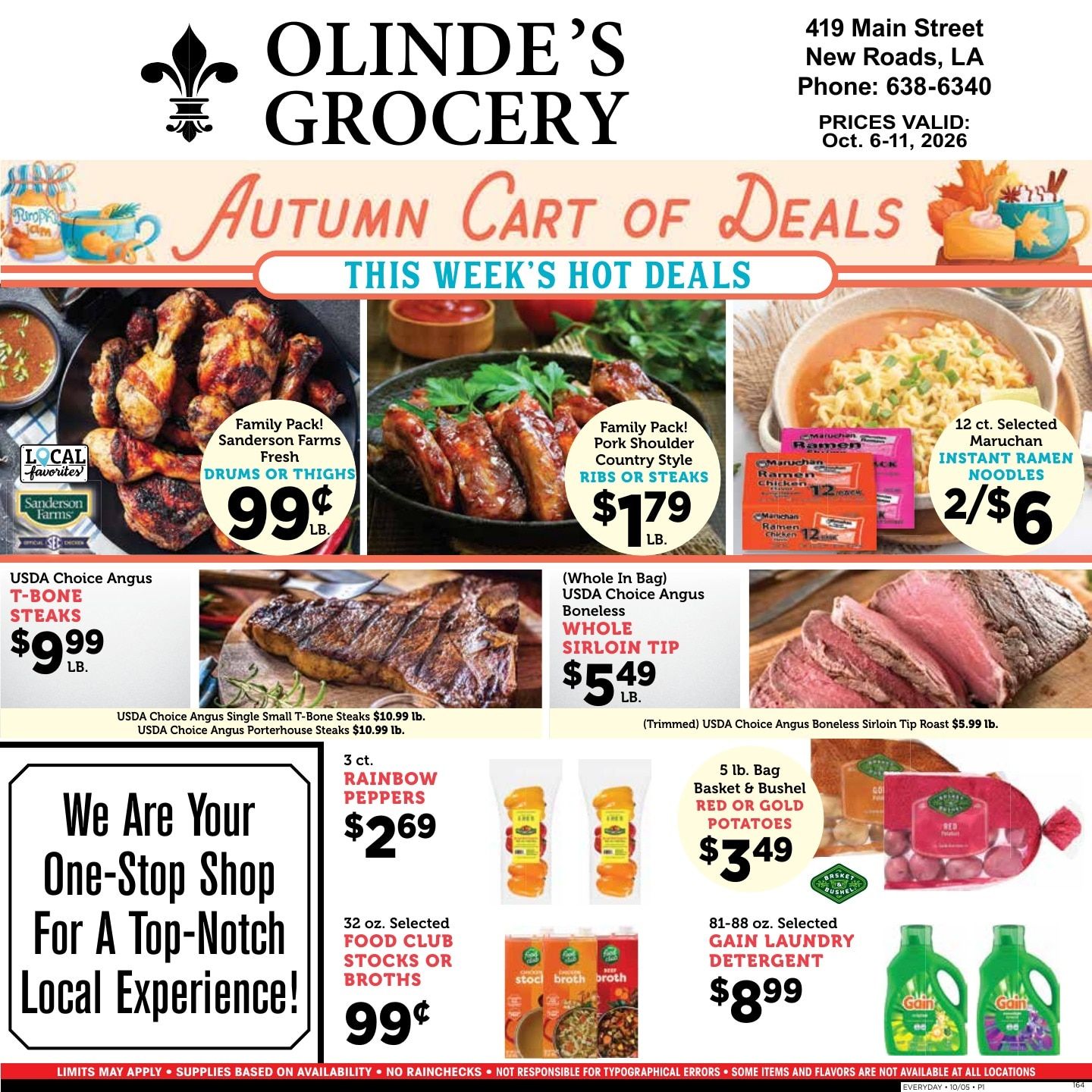 Olinde's Grocery Weekly Ad October 6 - 11, 2026