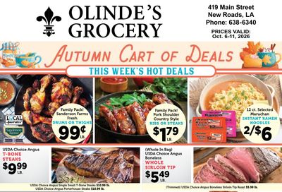 Olinde's Grocery Weekly Ad October 6 - 11, 2026