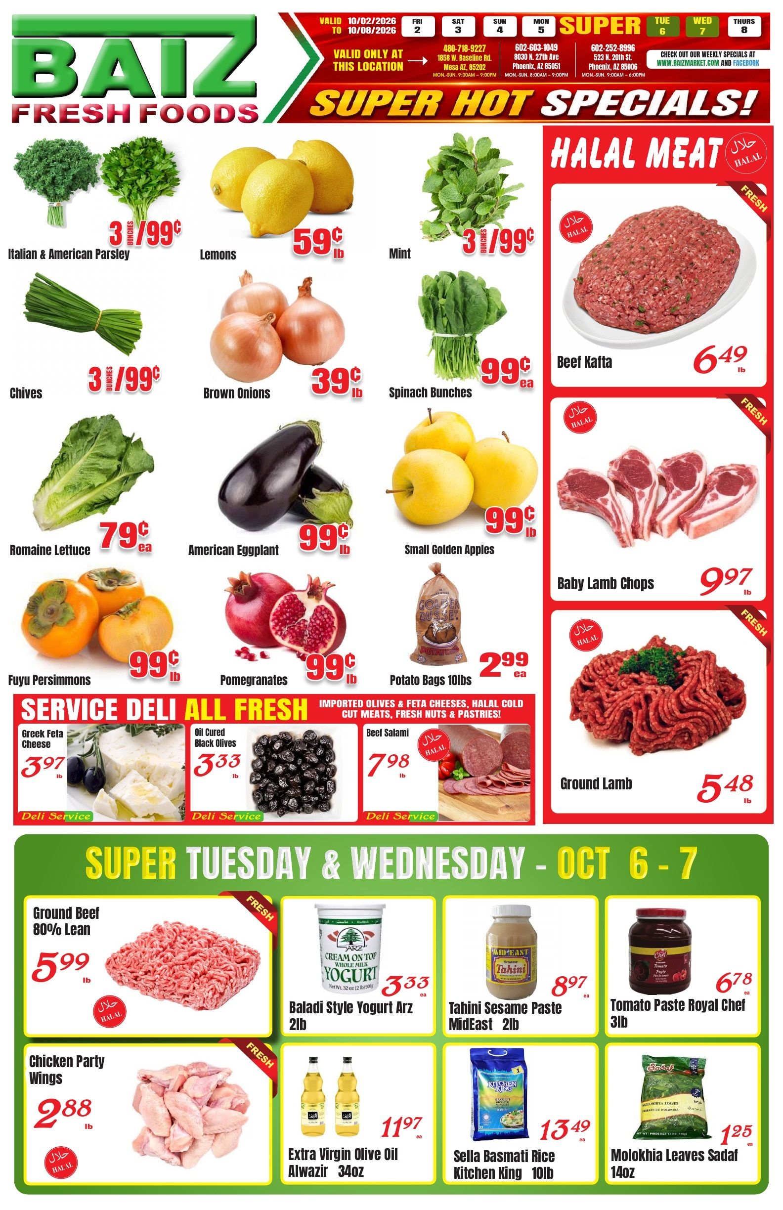 Baiz Market (Mesa, AZ) Weekly Ad October 2 - 8, 2026