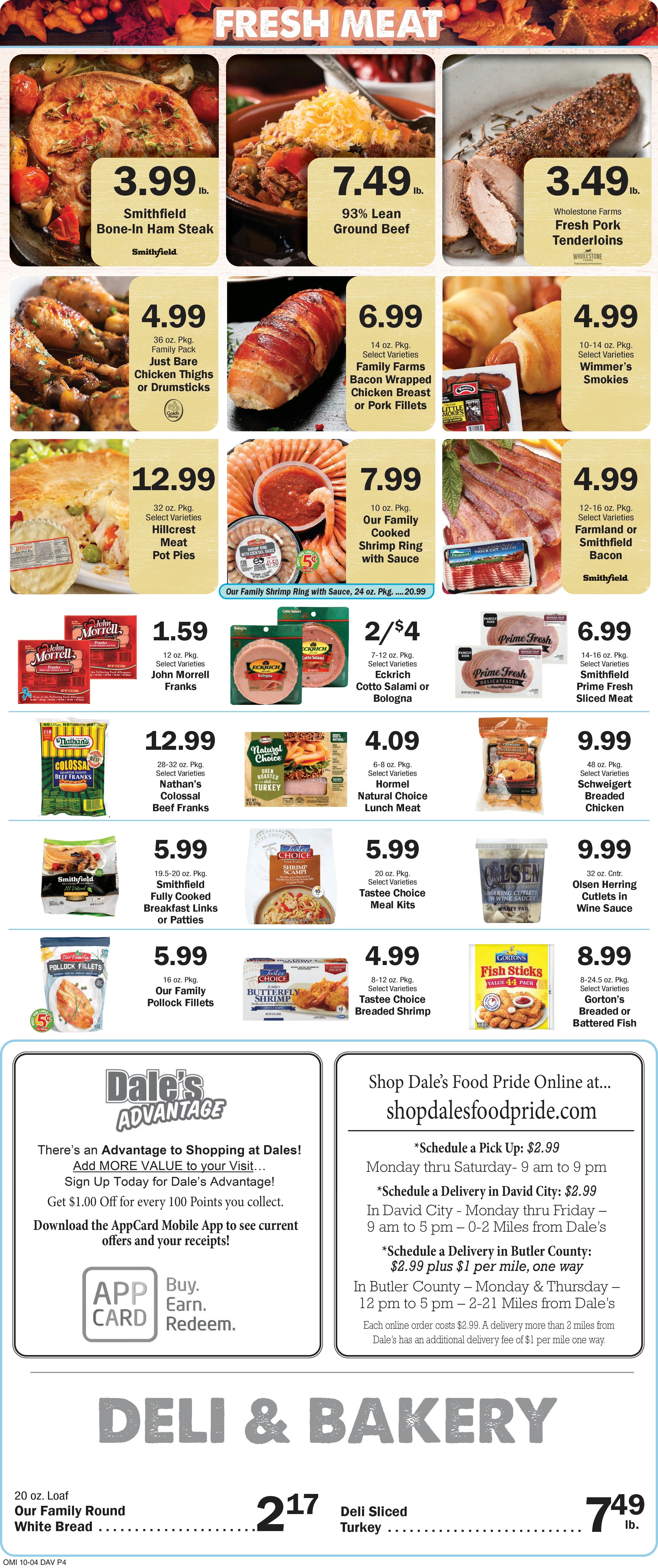 Dale's Food Pride (634 E St, David City, NE) Weekly Ad October 7 - 13, 2026
