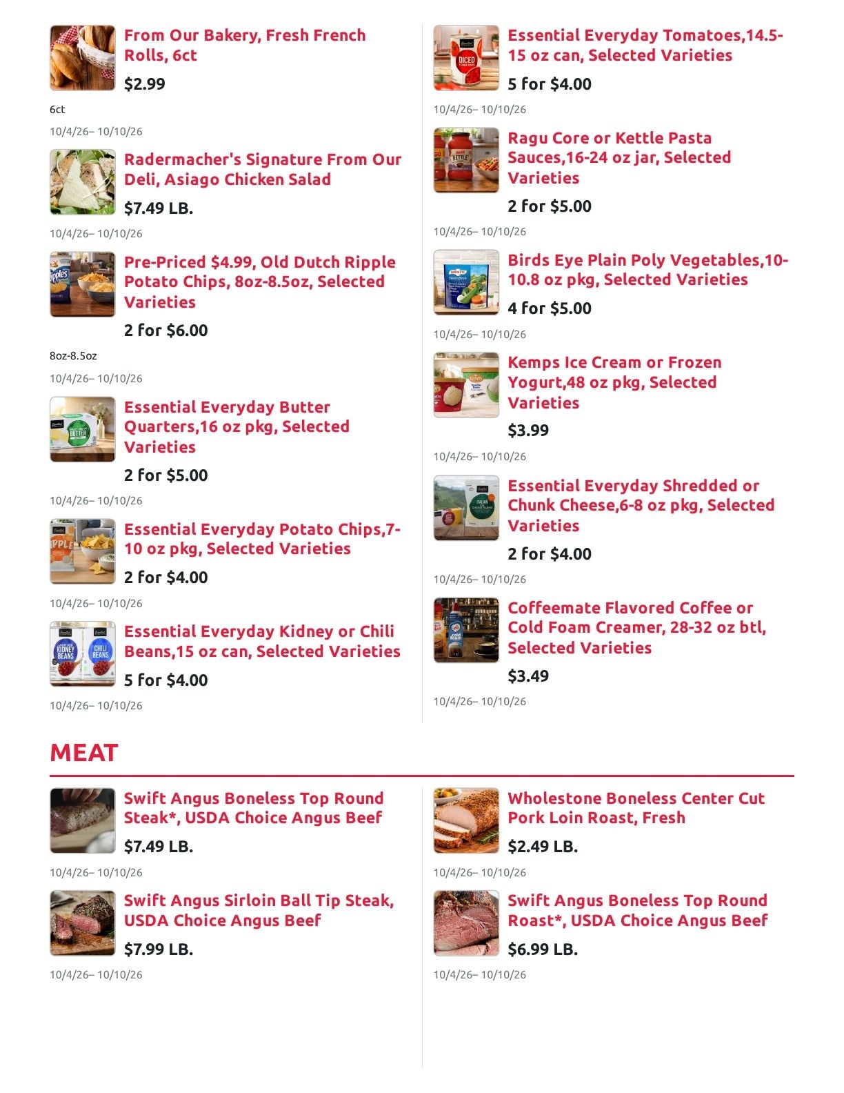 Radermacher's Fresh Market Weekly Ad October 4 - 10, 2026