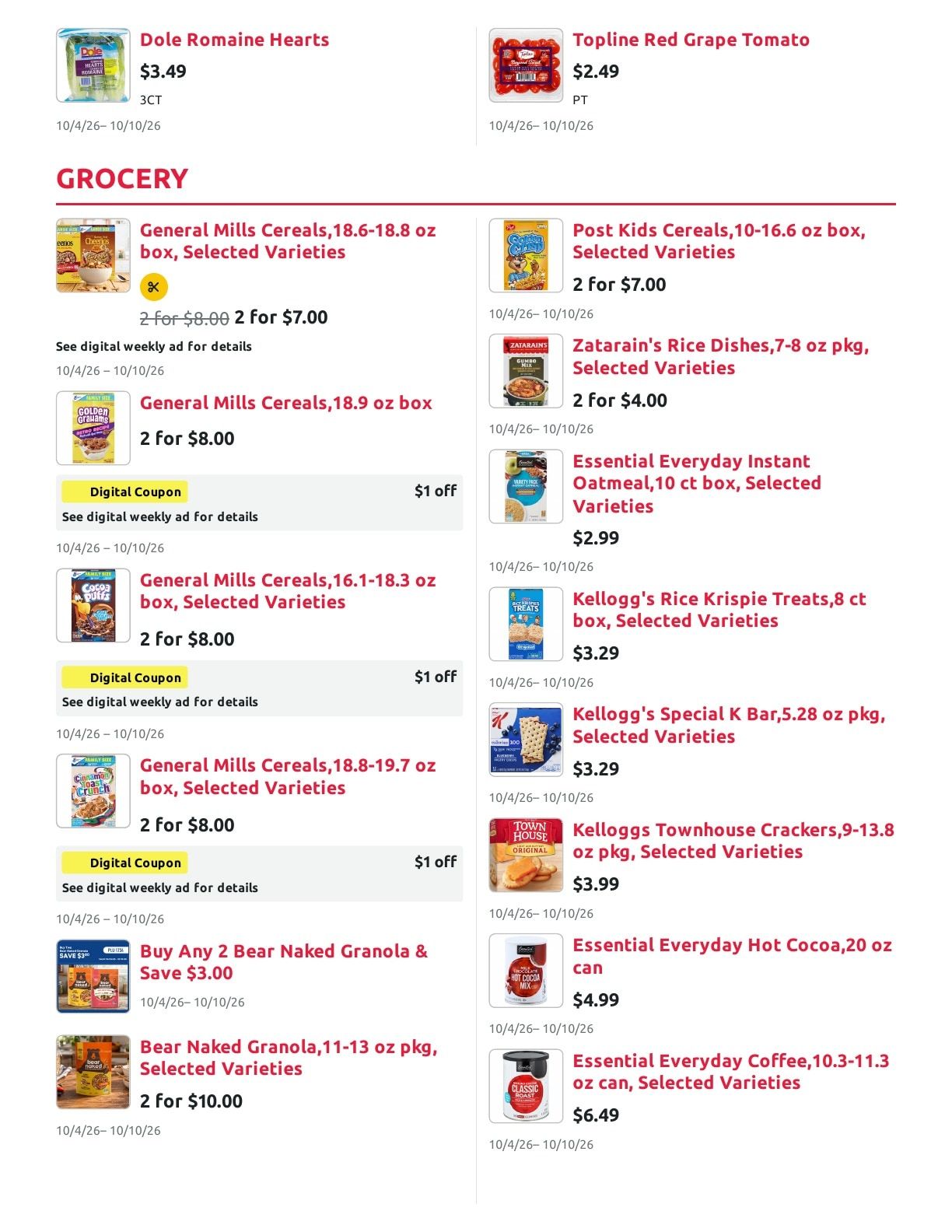 Radermacher's Fresh Market Weekly Ad October 4 - 10, 2026