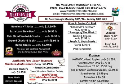 Watertown Meat Center Weekly Ad October 5 - 11, 2026