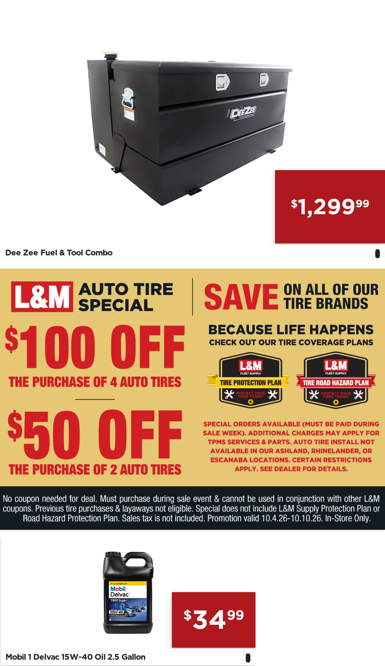 L&M Fleet Supply Weekly Ad October 4 - 10, 2026