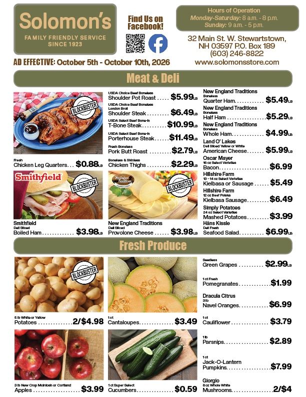 Solomon's Store Weekly Ad October 5 - 10, 2026
