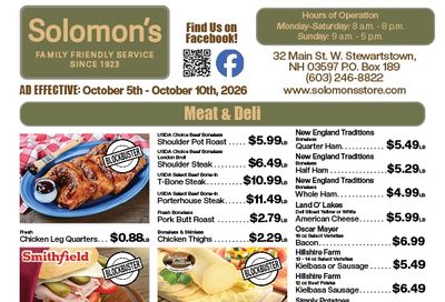 Solomon's Store Weekly Ad October 5 - 10, 2026