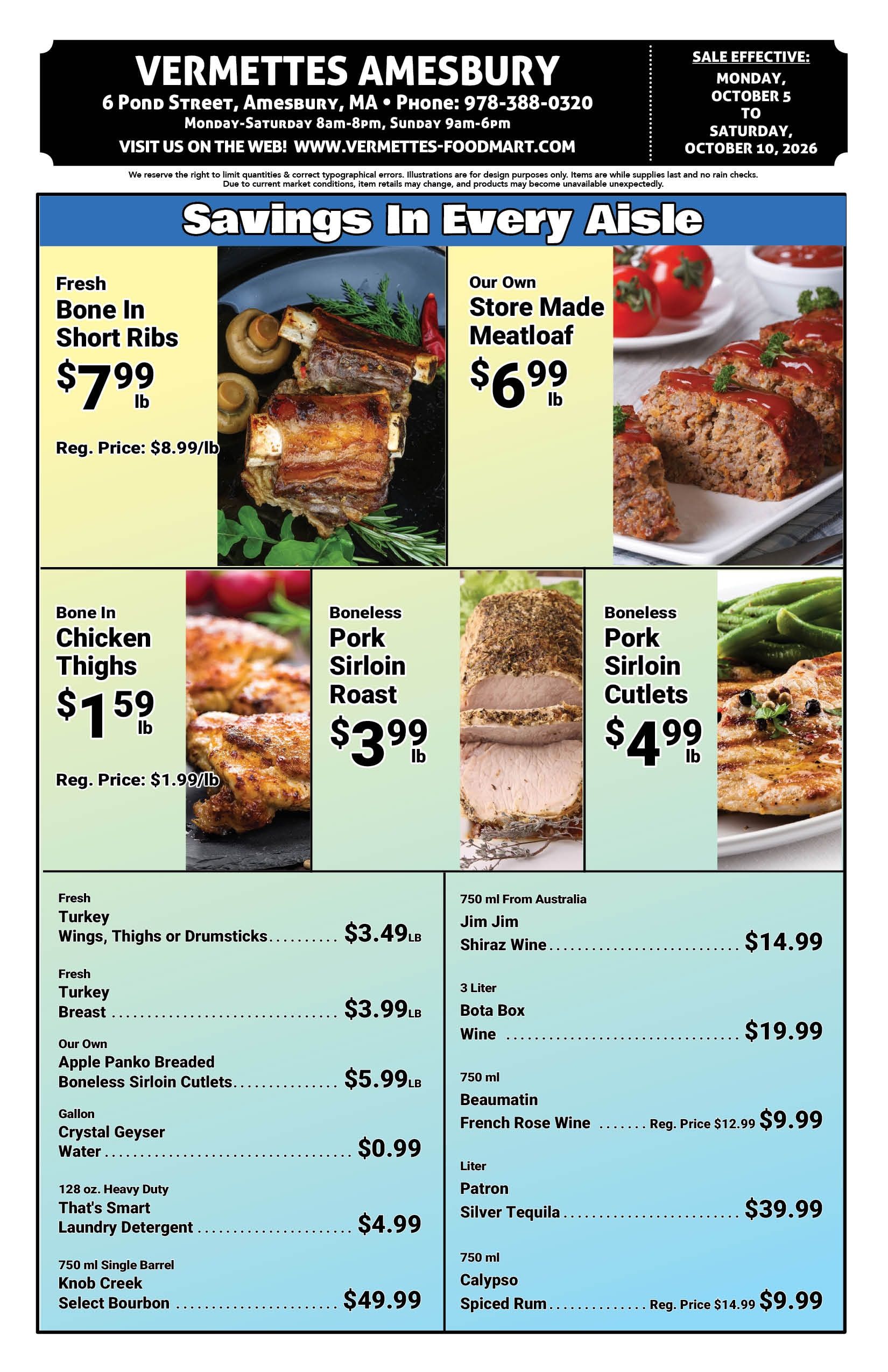 Vermette's Market Weekly Ad October 5 - 10, 2026