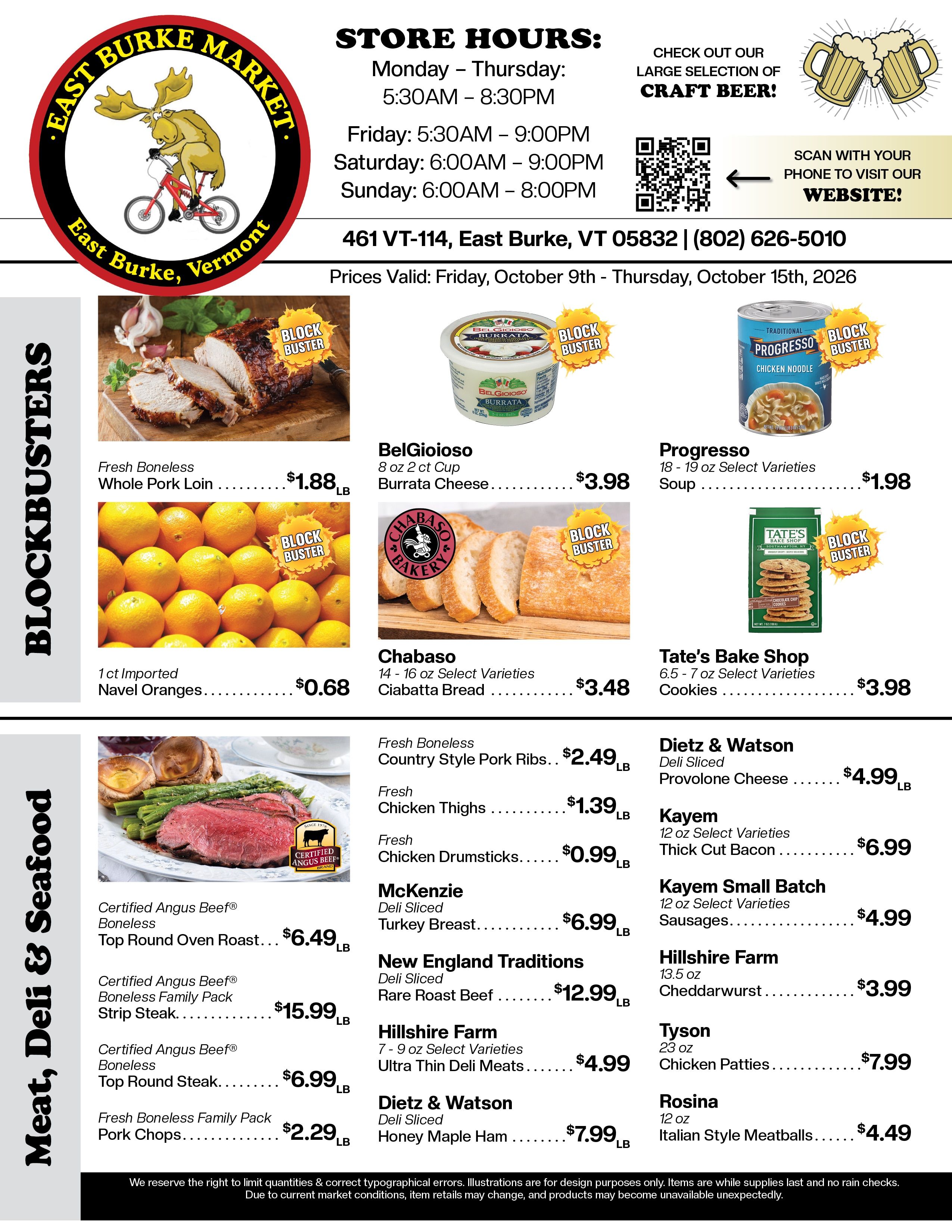 East Burke Market Weekly Ad October 9 - 15, 2026