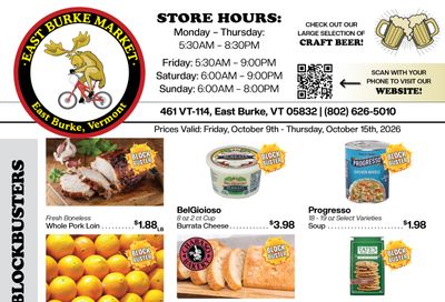 East Burke Market Weekly Ad October 9 - 15, 2026