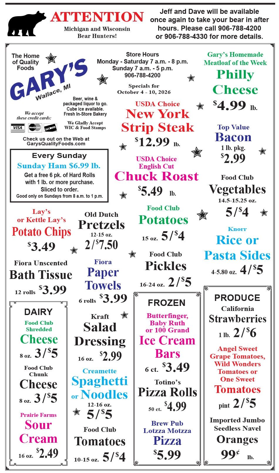 Gary's Quality Foods Weekly Ad October 4 - 10, 2026