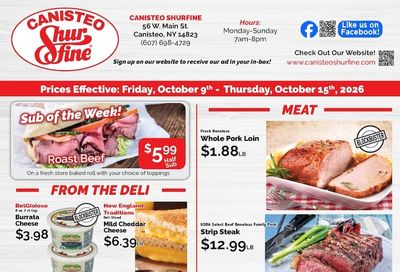 Canisteo Shurfine Weekly Ad October 9 - 15, 2026