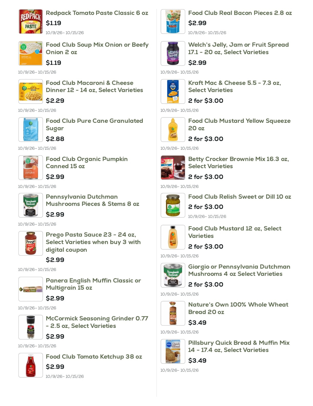 Geissler's Supermarket Weekly Ad October 9 - 15, 2026