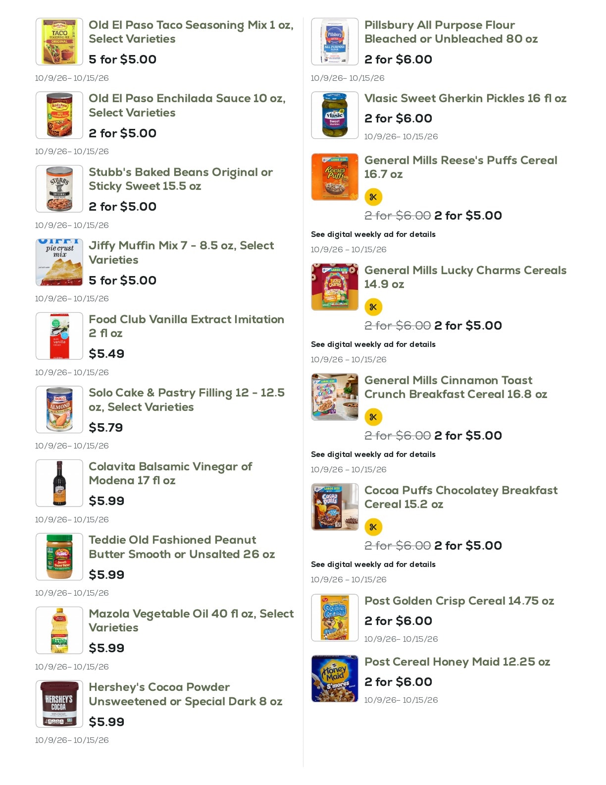 Geissler's Supermarket Weekly Ad October 9 - 15, 2026