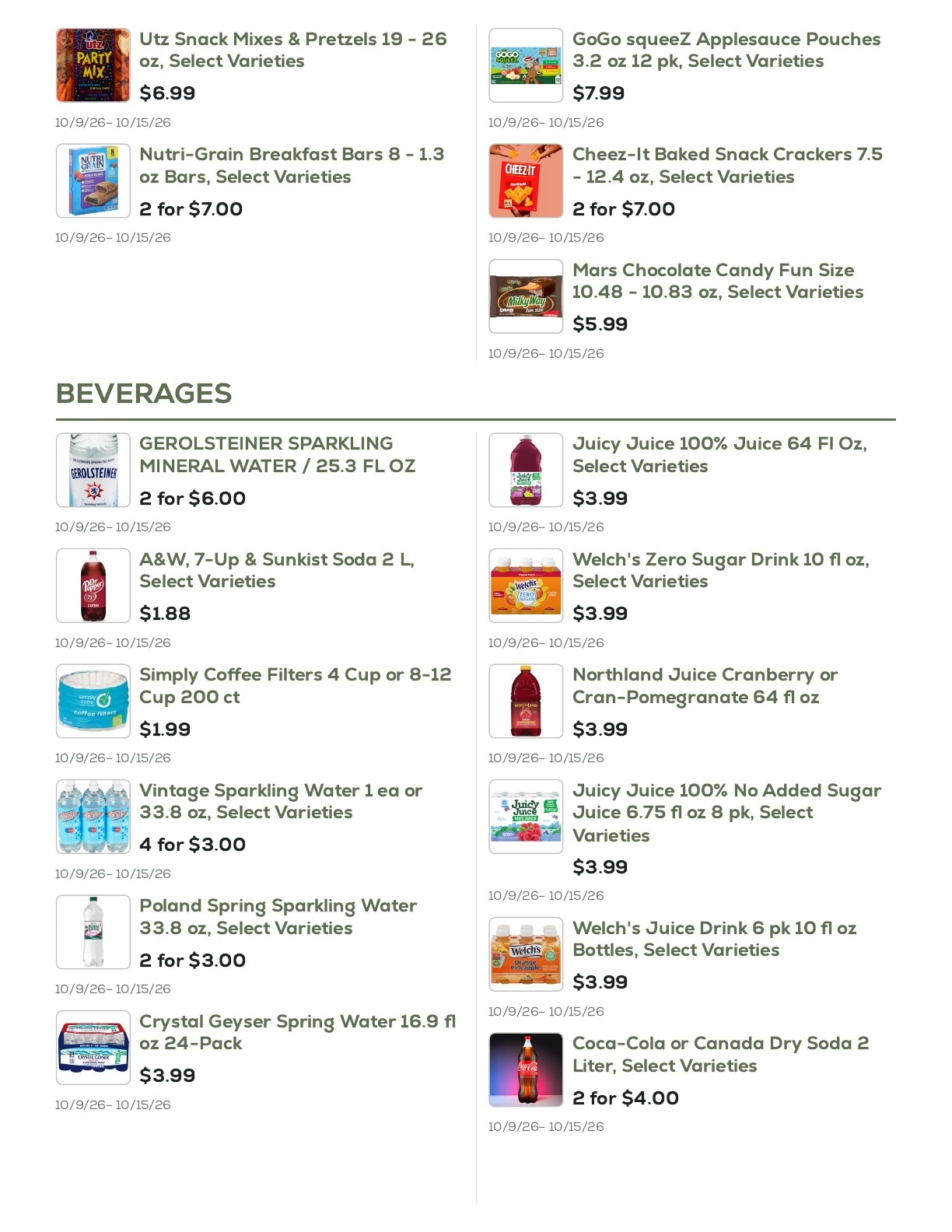 Geissler's Supermarket Weekly Ad October 9 - 15, 2026
