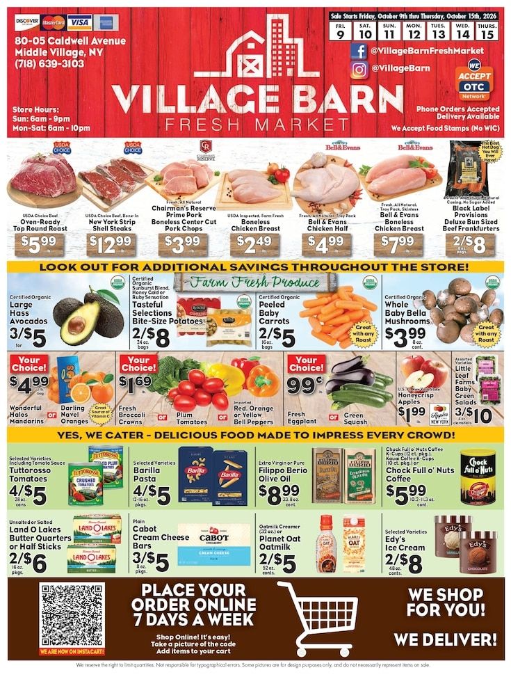 Village Barn Fresh Market Weekly Ad October 9 - 15, 2026