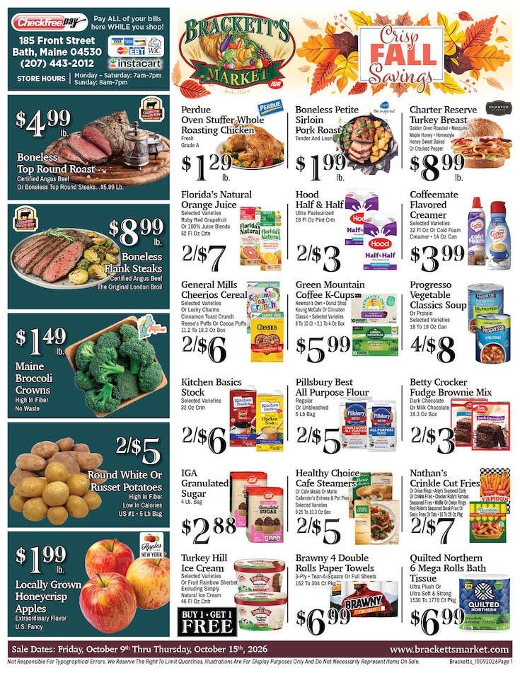 Brackett's Market Weekly Ad October 9 - 15, 2026