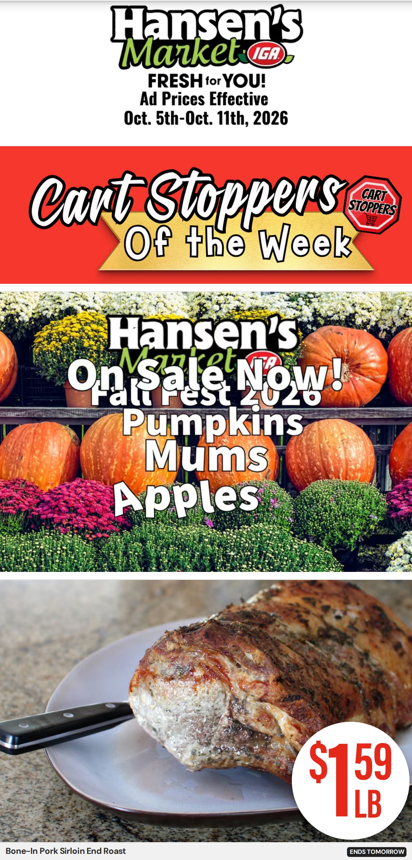 Hansen's IGA Wisconsin Weekly Ad October 5 - 11, 2026