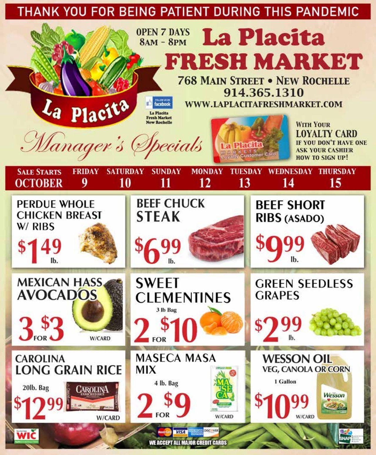 La Placita Fresh Market Weekly Ad October 9 - 15, 2026